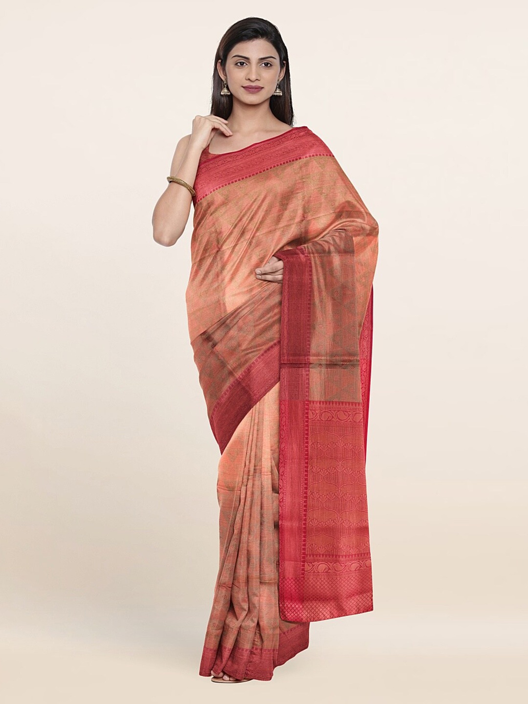 

Pothys Grey & Pink Woven Design Zari Art Silk Saree