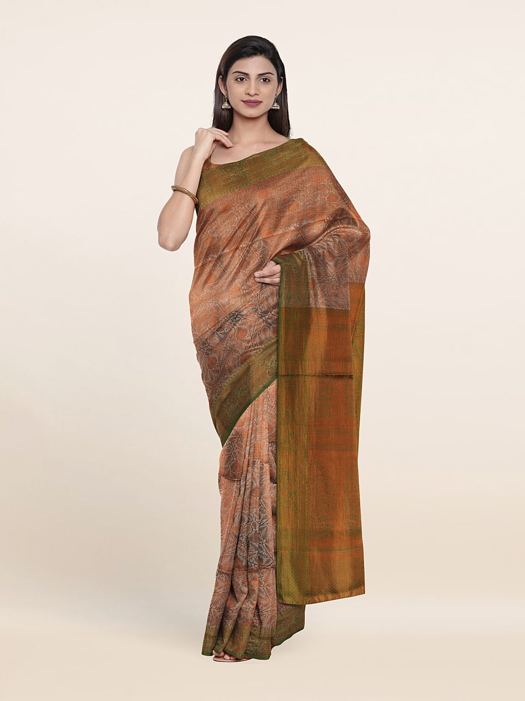 

Pothys Grey & Green Woven Design Zari Art Silk Saree