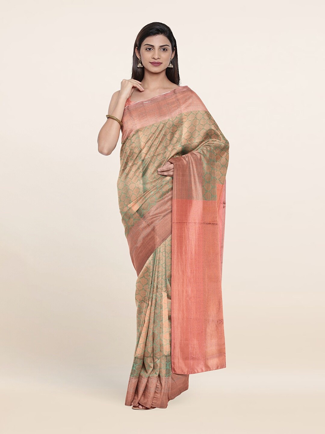 

Pothys Green & Pink Woven Design Zari Art Silk Saree
