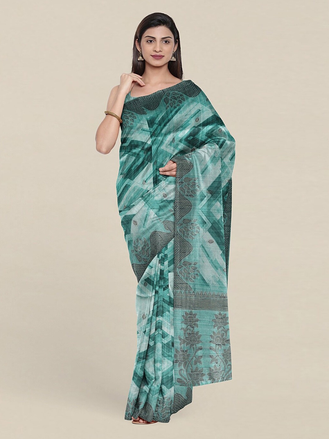 

Pothys Green & White Art Silk Saree