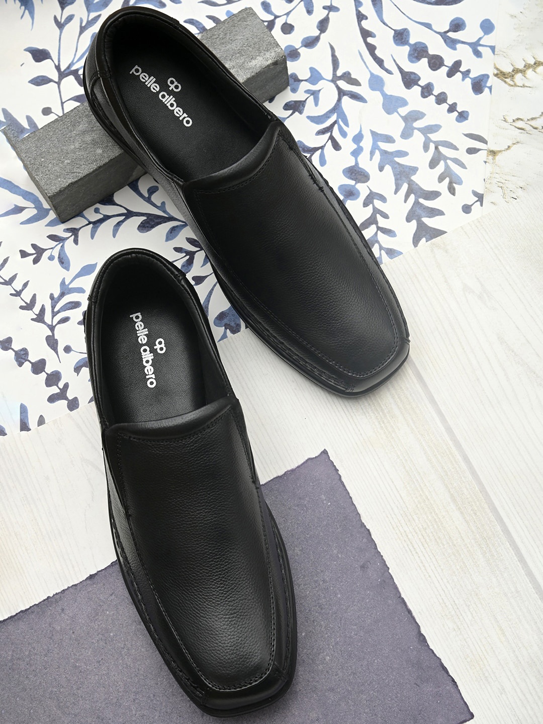 

pelle albero Men Formal Monk Shoes, Black