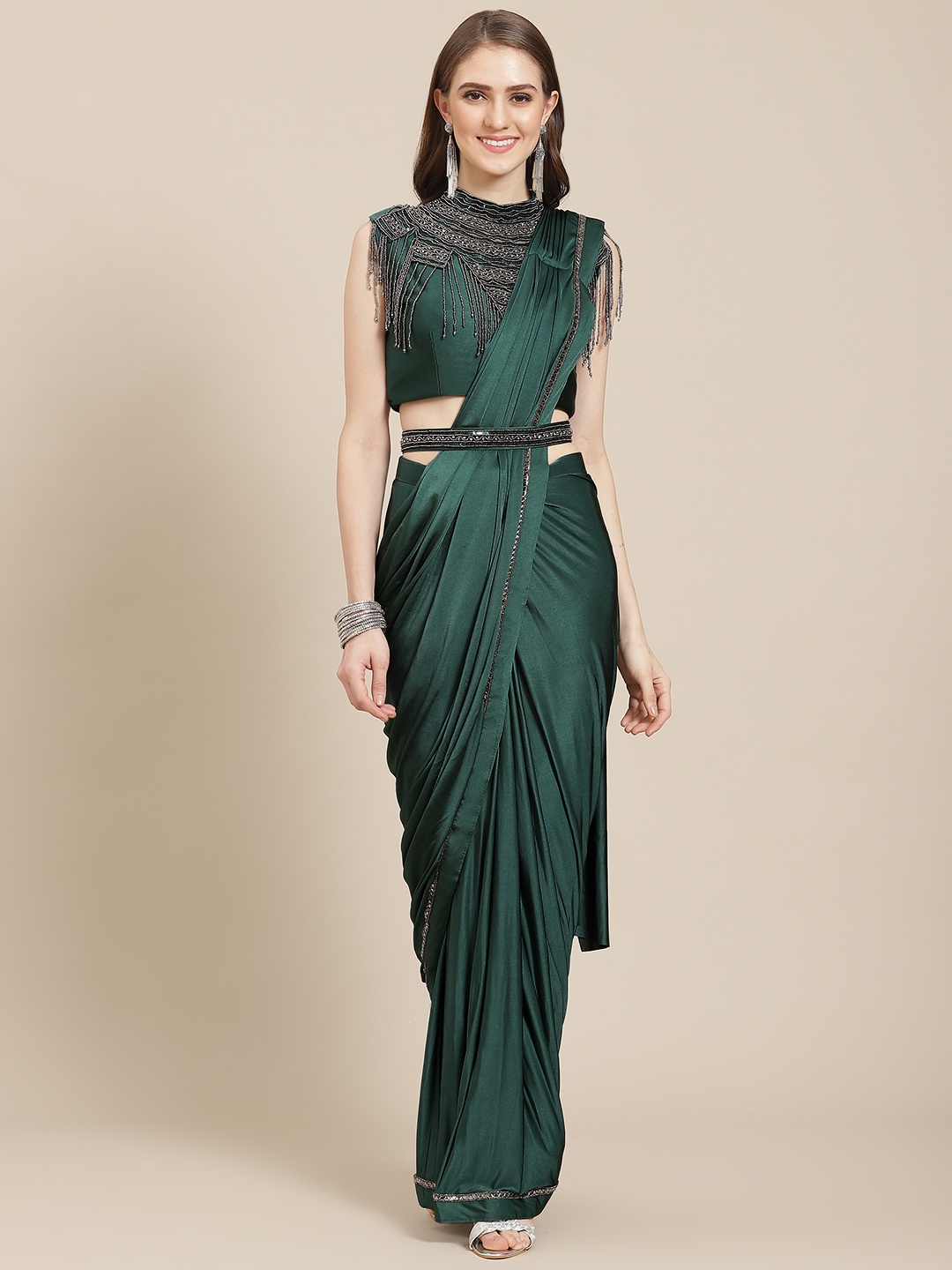 

Grancy Green Gotta Patti Ready to Wear Saree