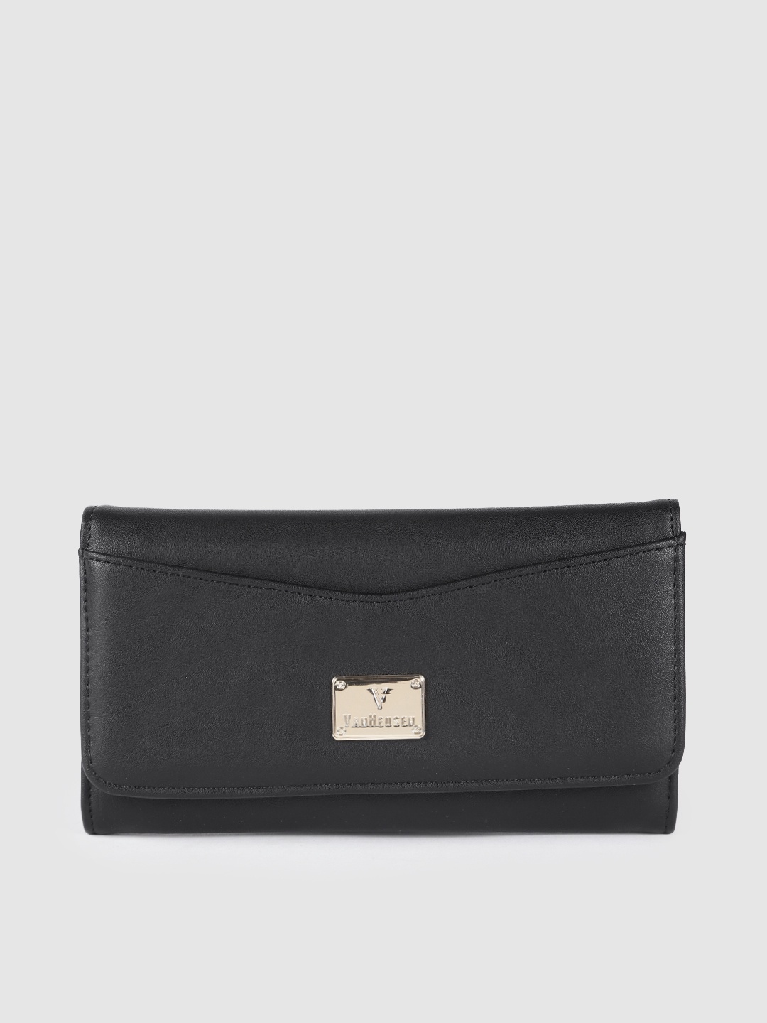 

Van Heusen Women Black Solid Three Fold Wallet