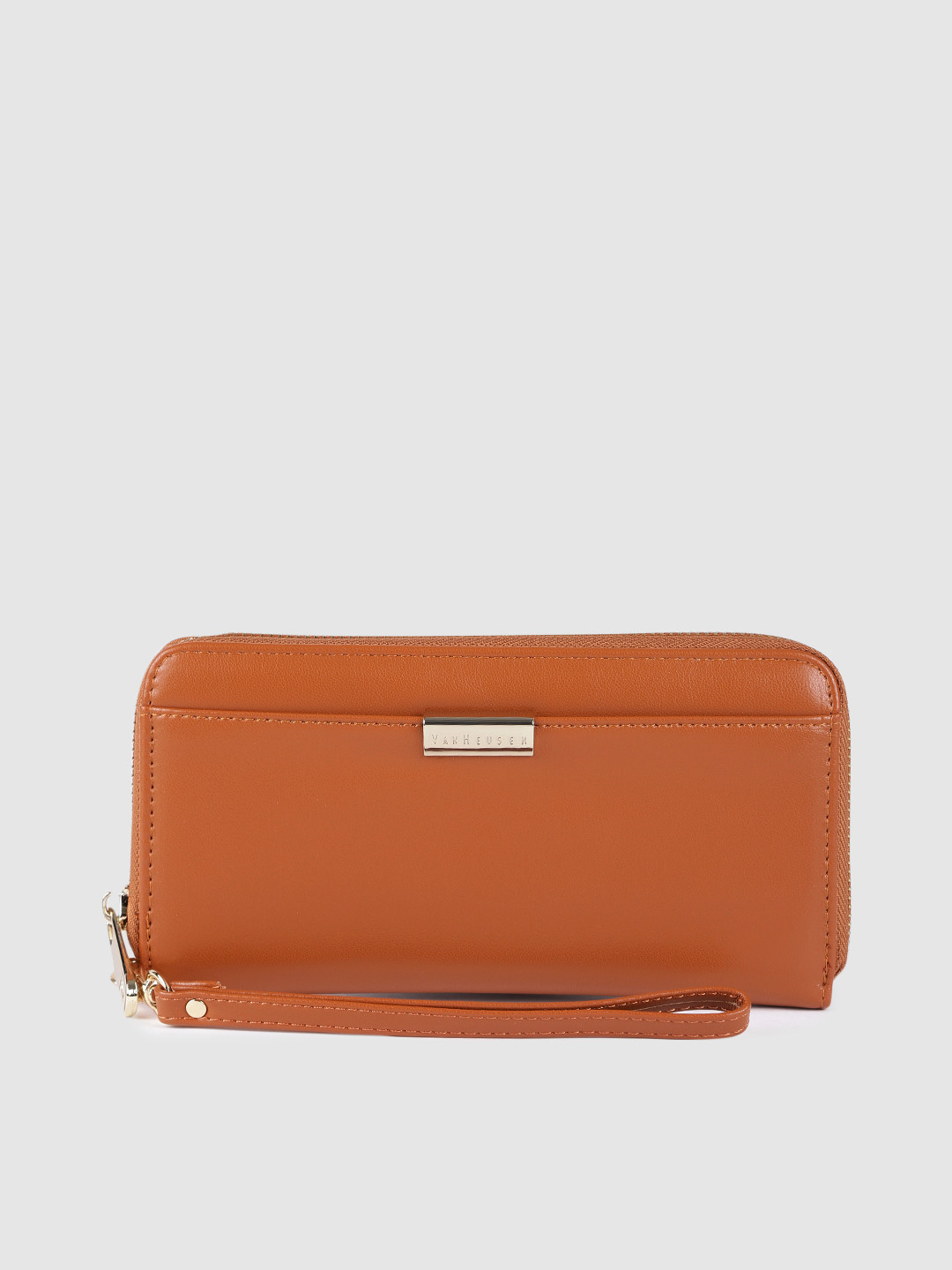 

Van Heusen Women Brown Solid Zip Around Wallet