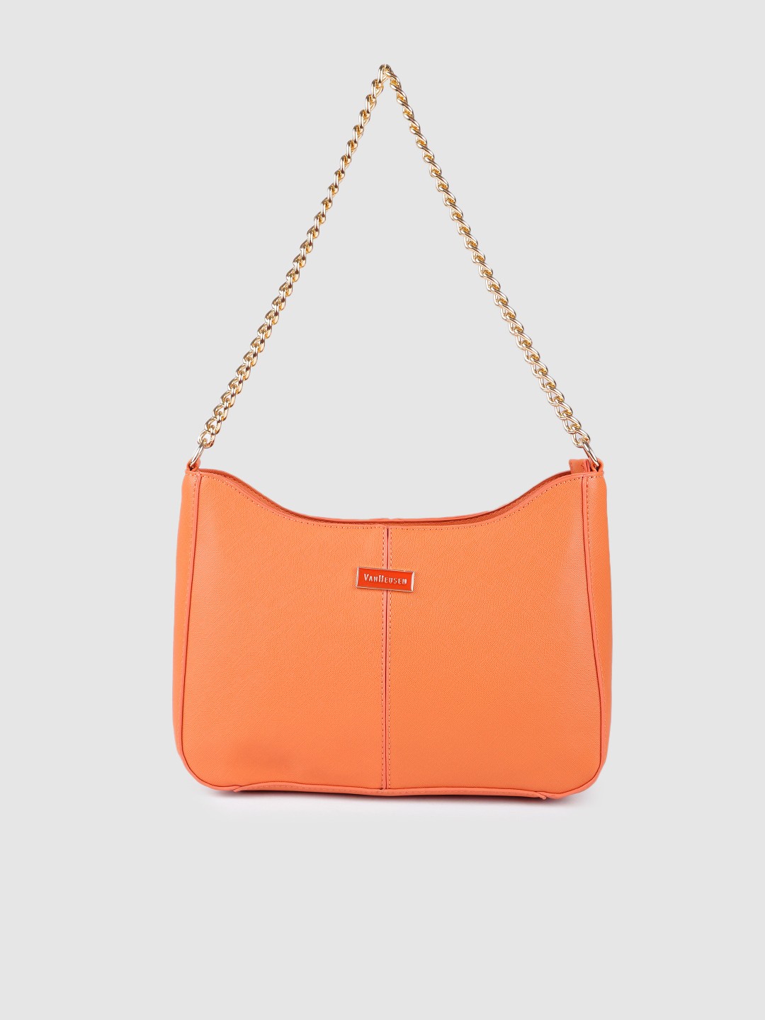 

Van Heusen Orange Solid Structured Shoulder Bag