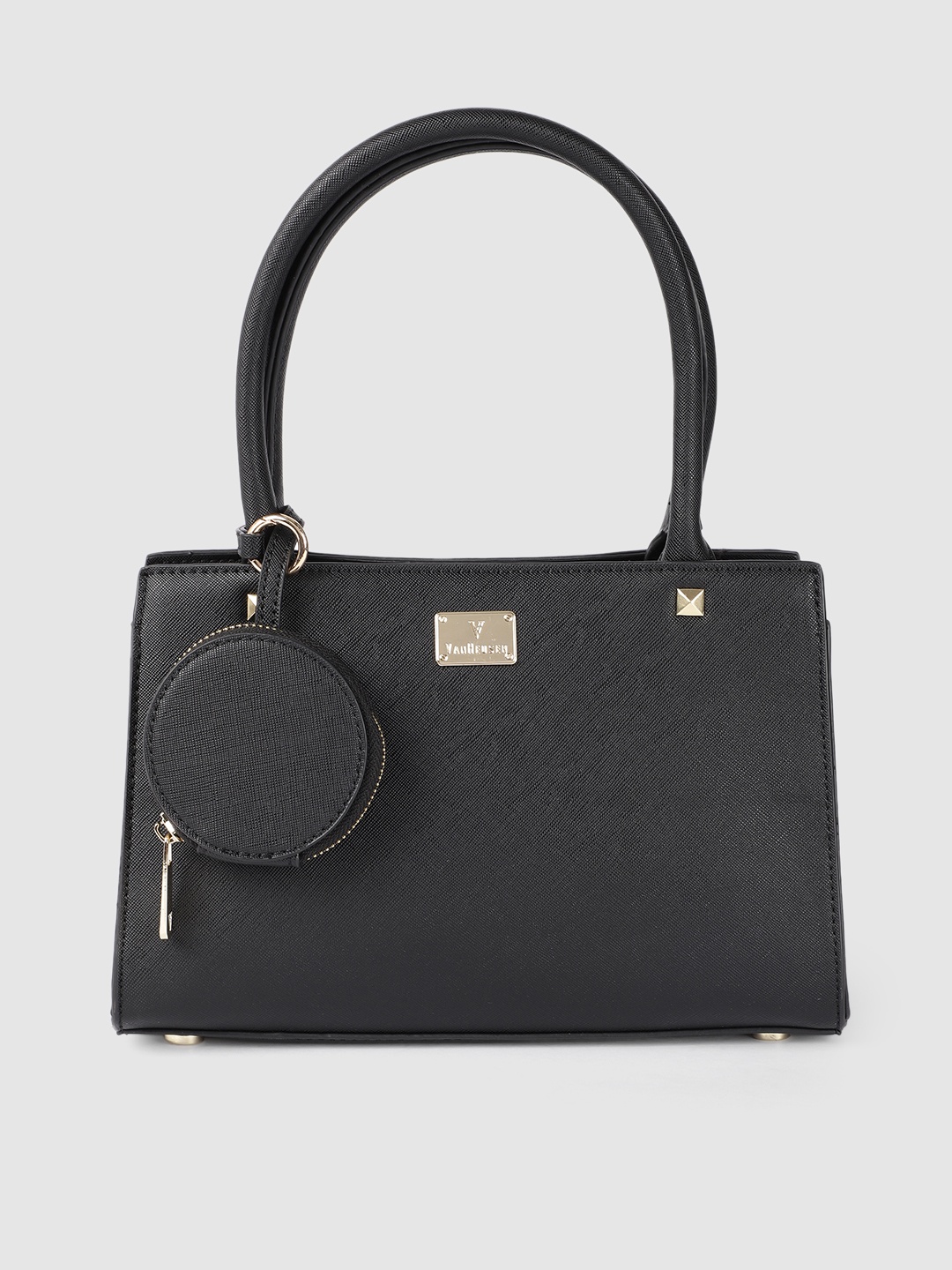 

Van Heusen Black Solid Structured Shoulder Bag