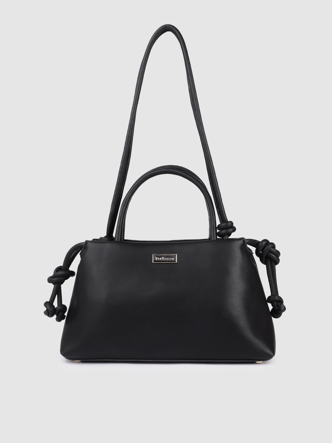 

Van Heusen Black Solid Structured Shoulder Bag