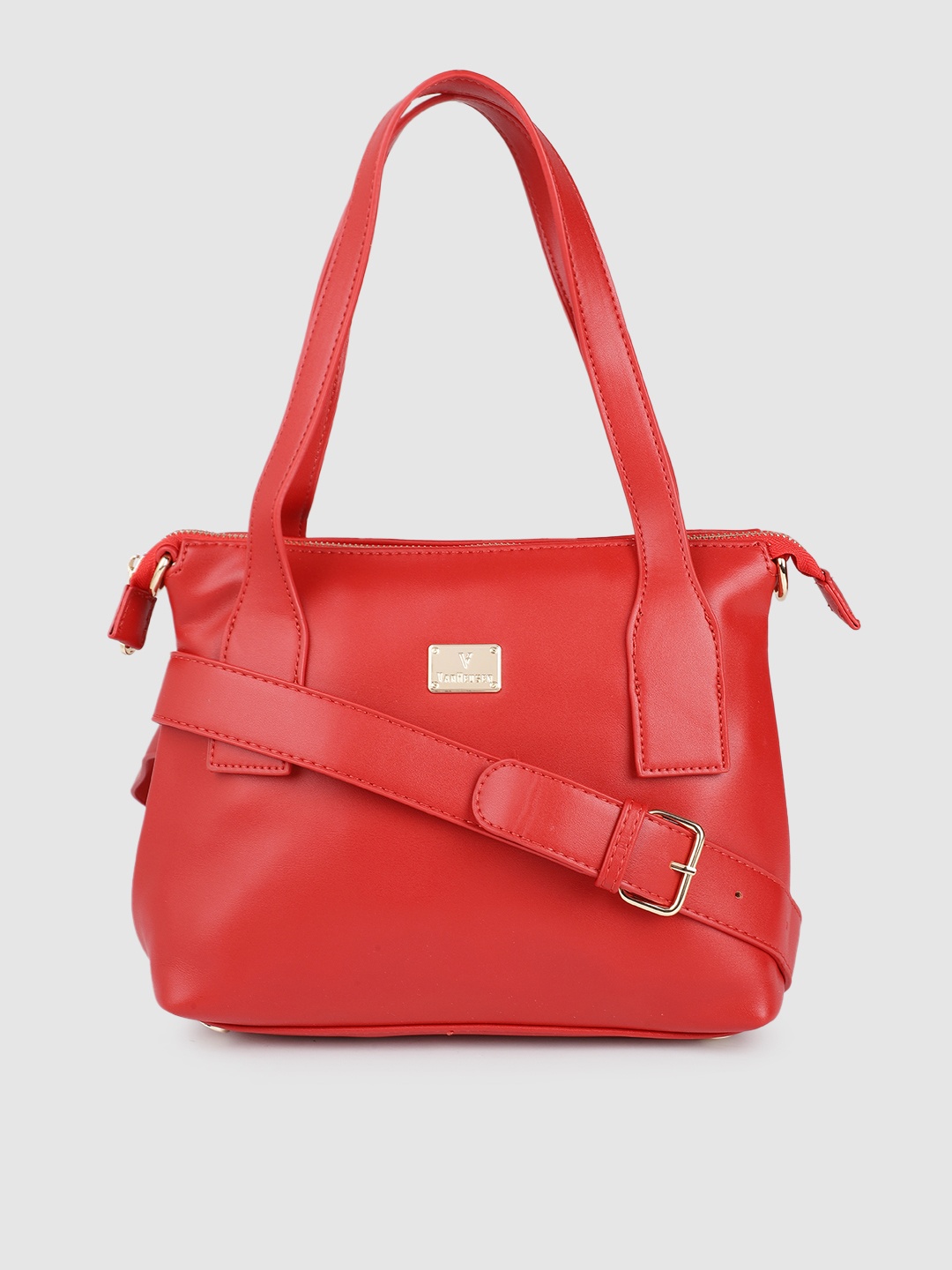 

Van Heusen Women Red Solid Structured Handheld Bag