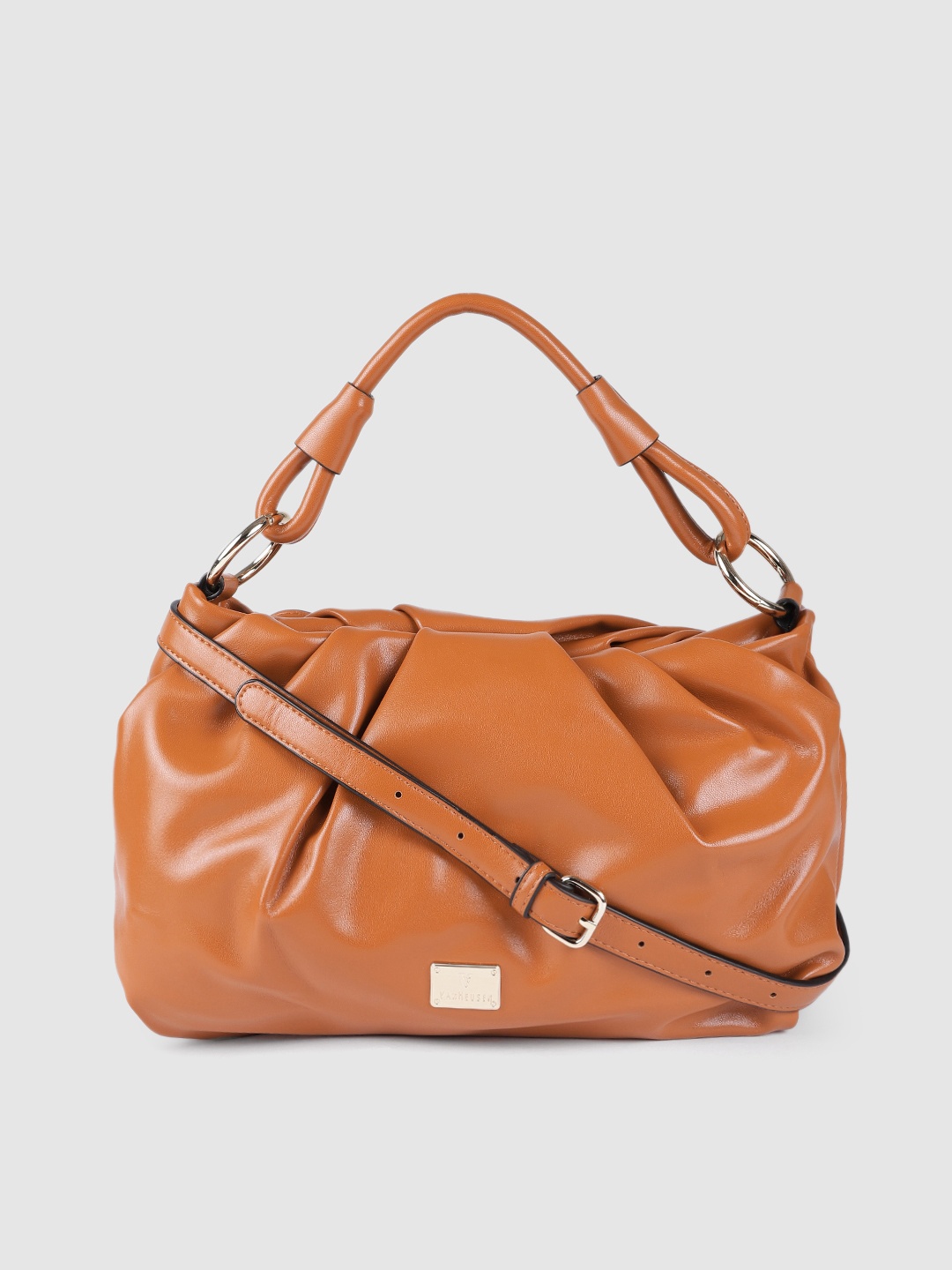 

Van Heusen Women Rust Solid Structured Handheld Bag
