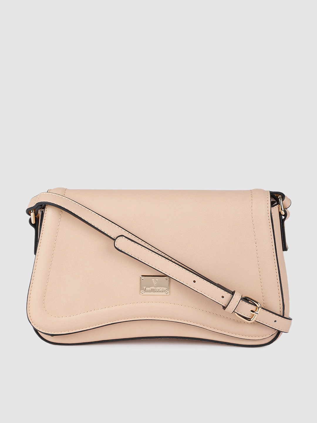 

Van Heusen Beige Solid Structured Sling Bag