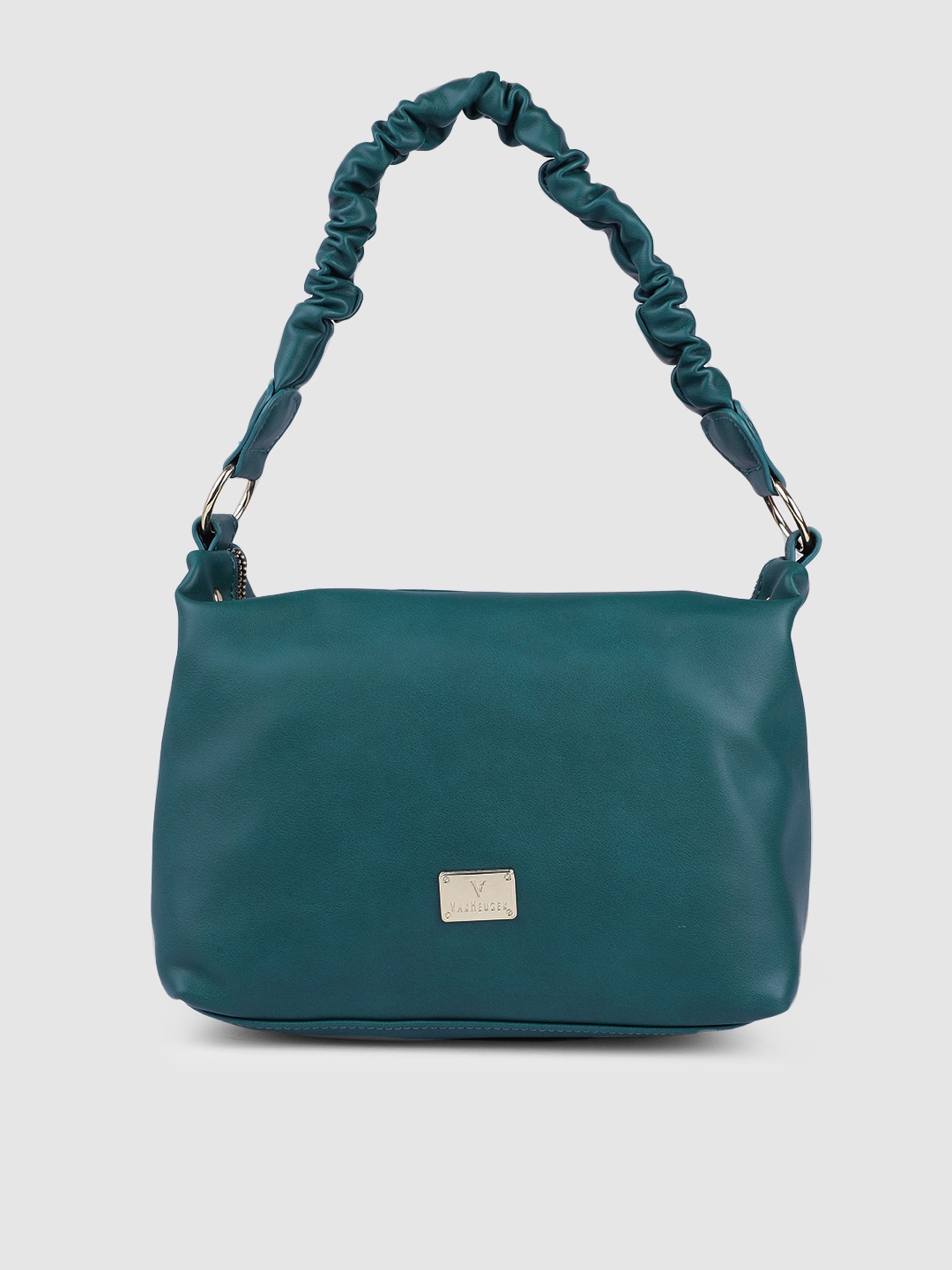

Van Heusen Teal Green Solid Hobo Bag