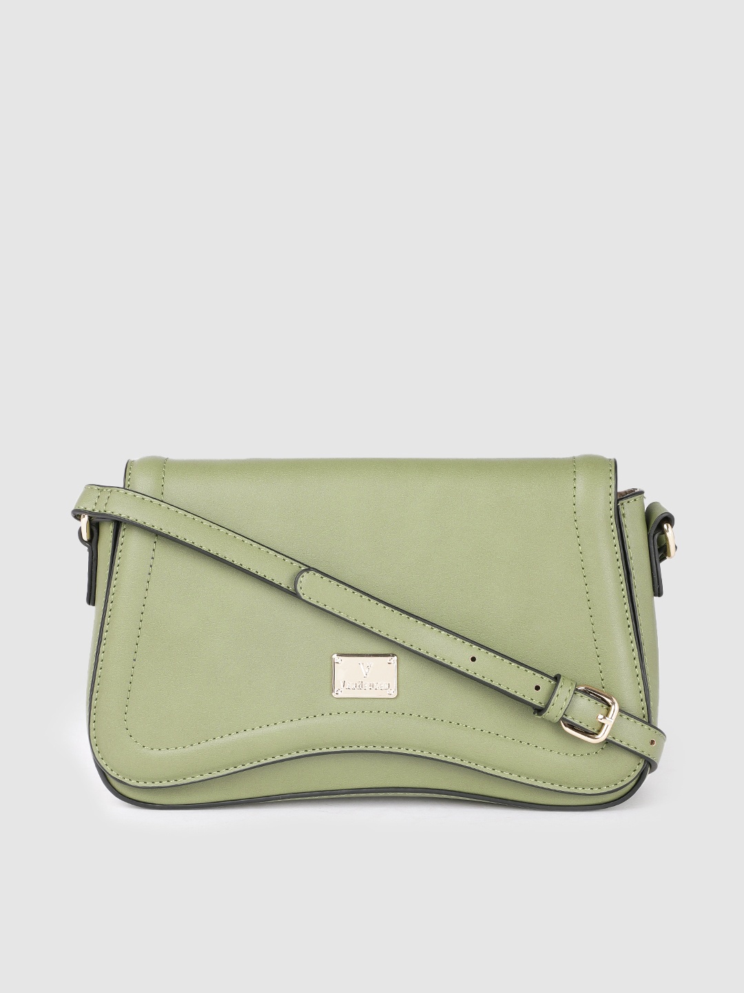 

Van Heusen Women Green Solid Structured Sling Bag