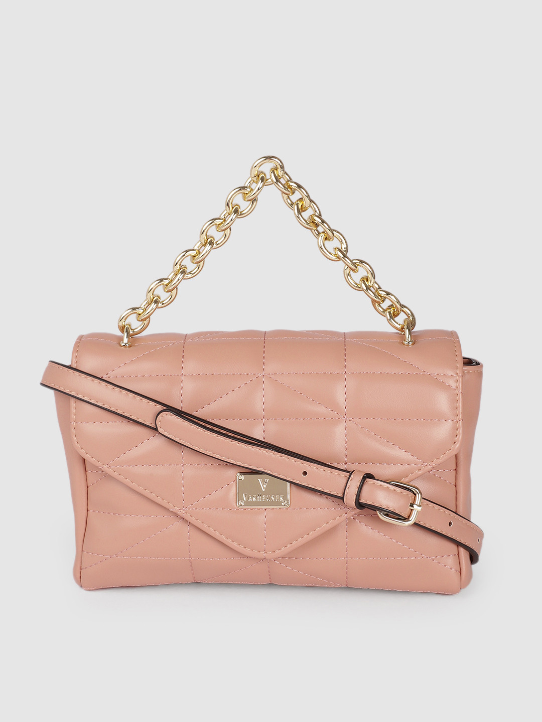 

Van Heusen Women Pink Structured Satchel with Quilted Detail