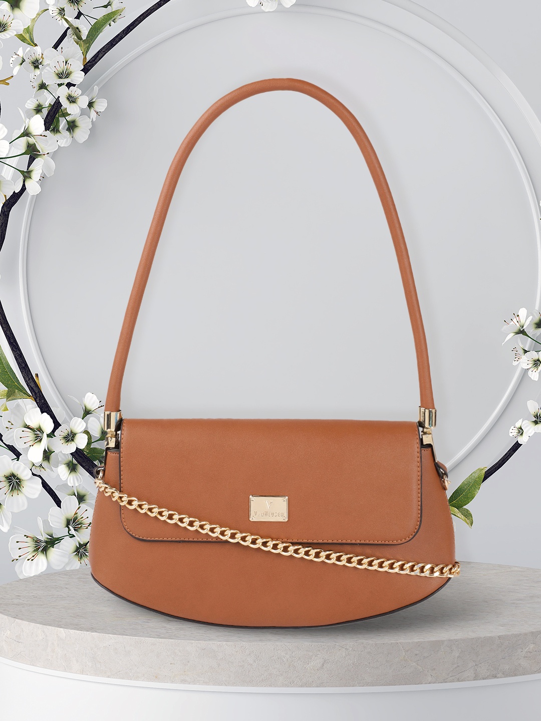 

Van Heusen Tan Brown Solid Structured Shoulder Bag