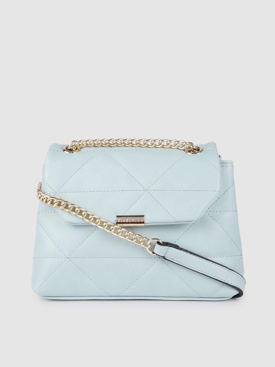 

Van Heusen Blue Structured Sling Bag With Quilted Detail
