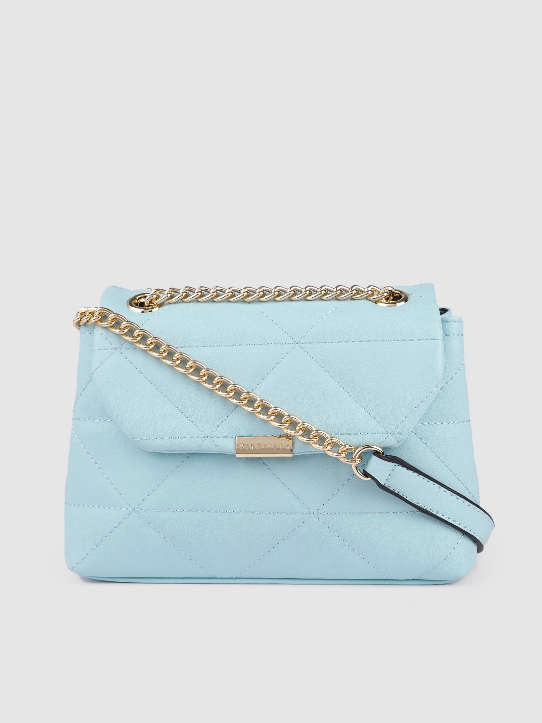 

Van Heusen Blue Quilted Structured Sling Bag