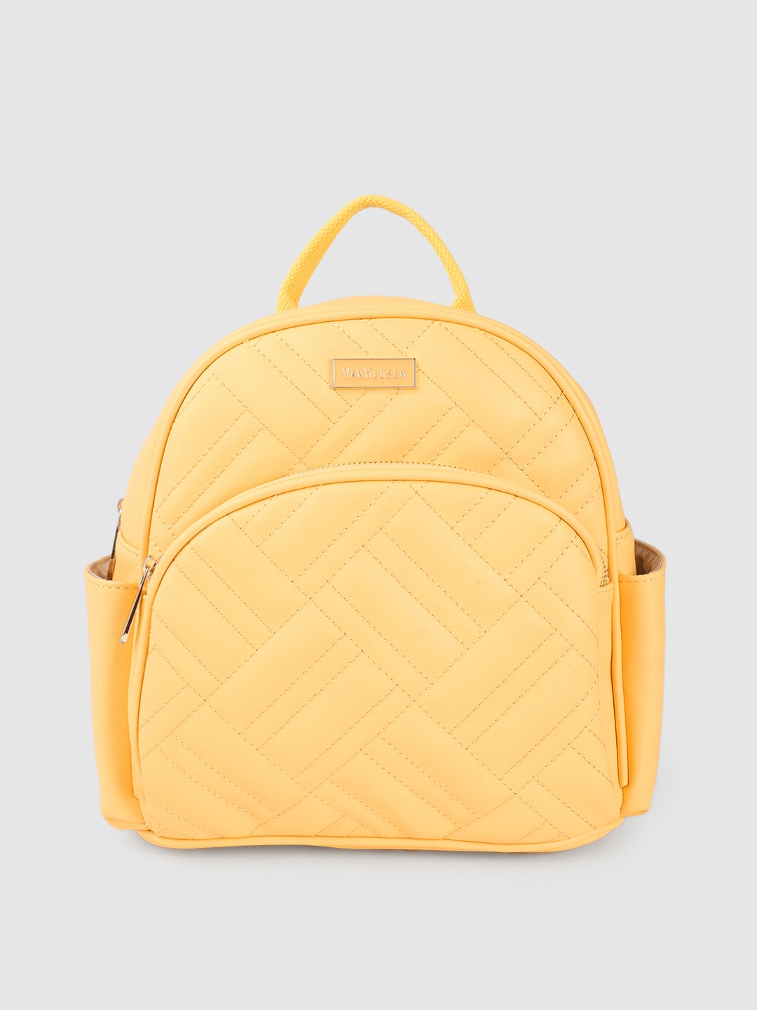 

Van Heusen Women Yellow Solid Backpack with Quilted Detail
