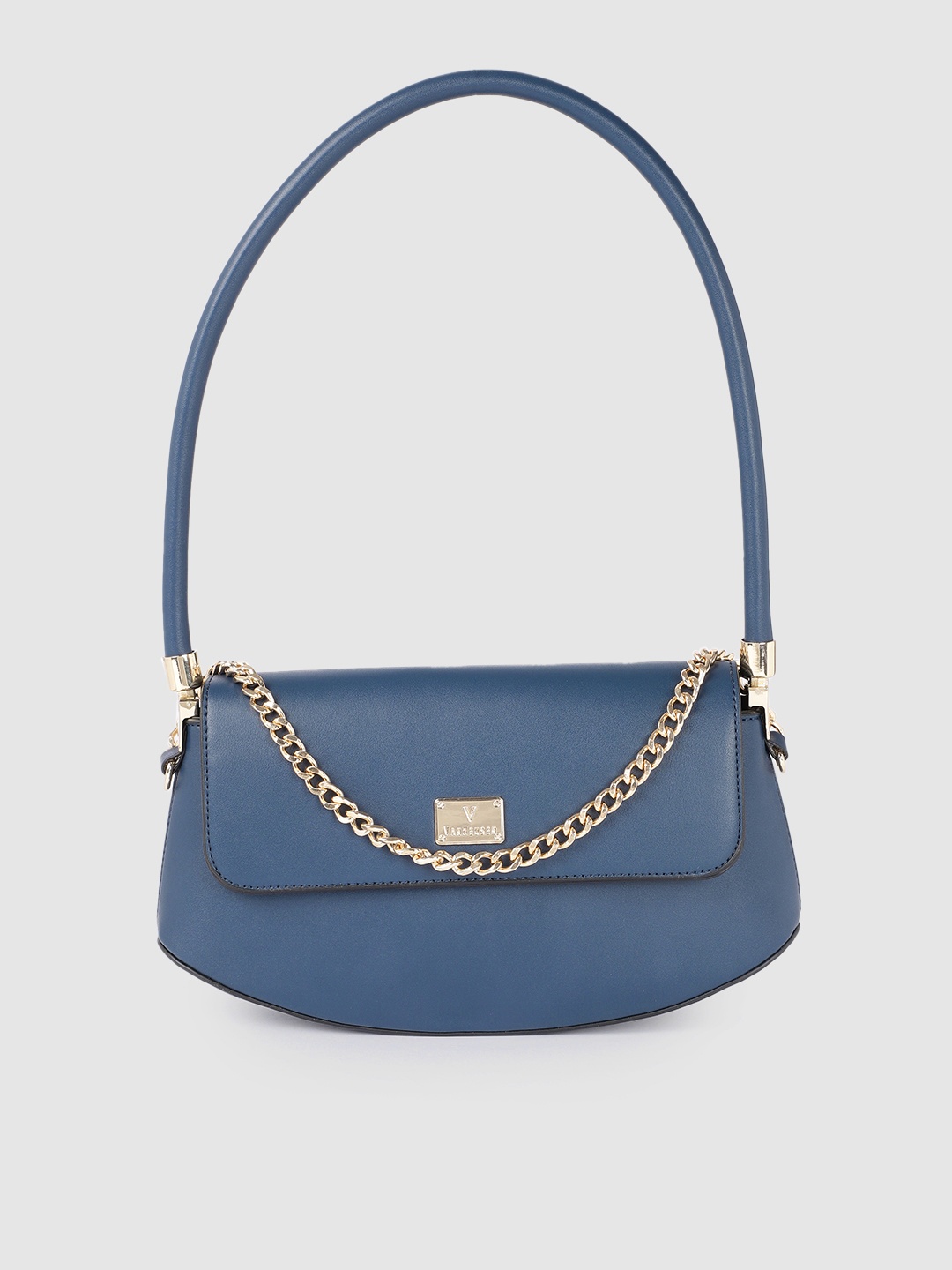 

Van Heusen Navy Blue Solid Structured Shoulder Bag