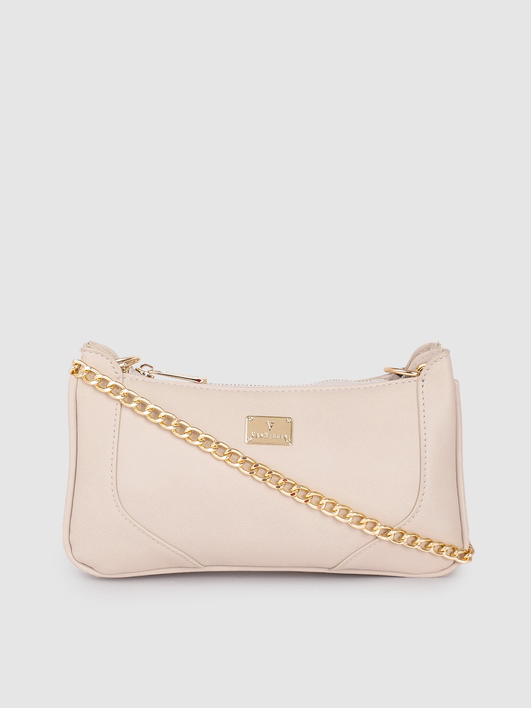 

Van Heusen Grey Solid Structured Sling Bag