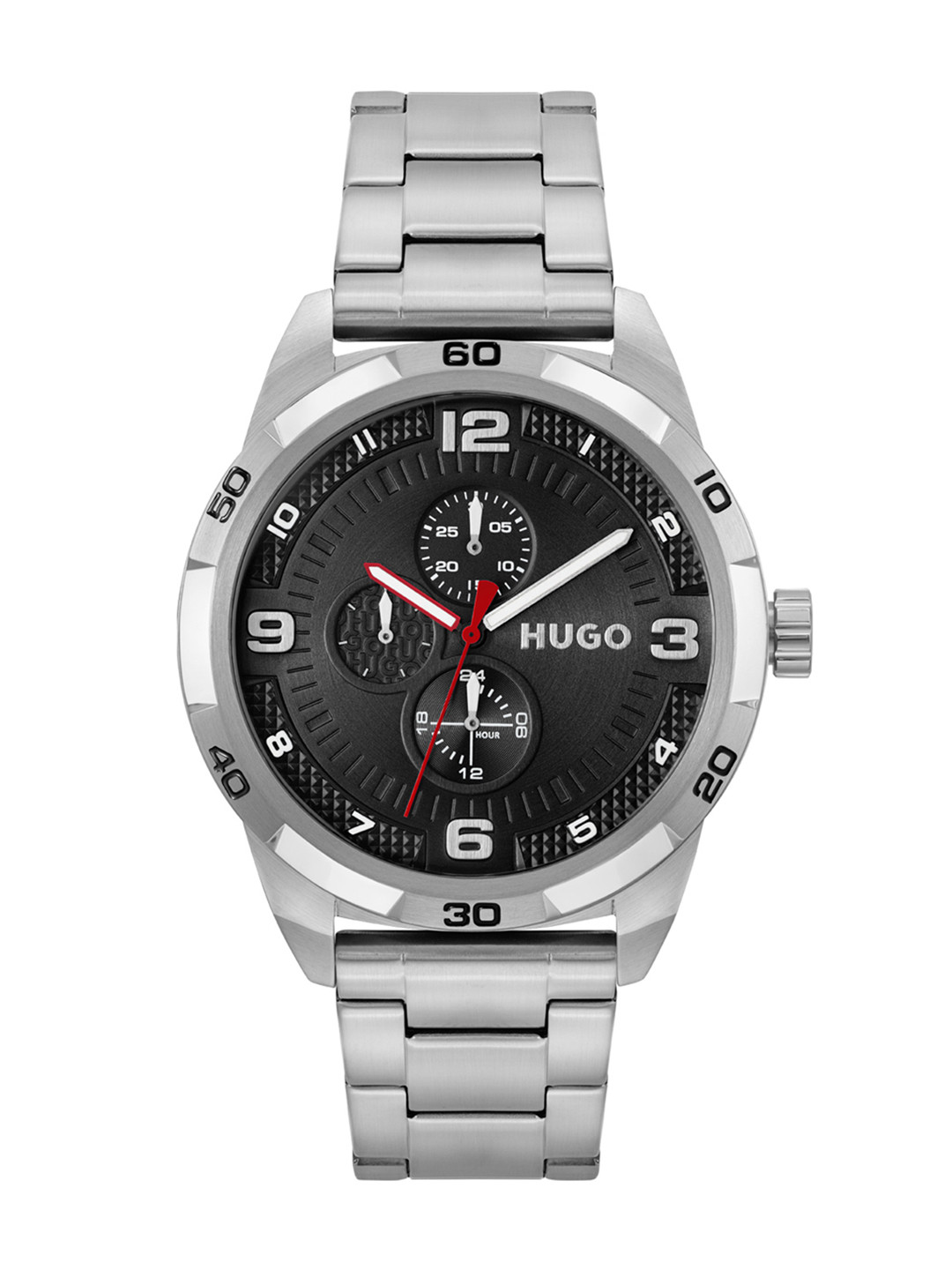 

HUGO Men Black Grip Bracelet Style Analogue Multi Function Watch 1530276