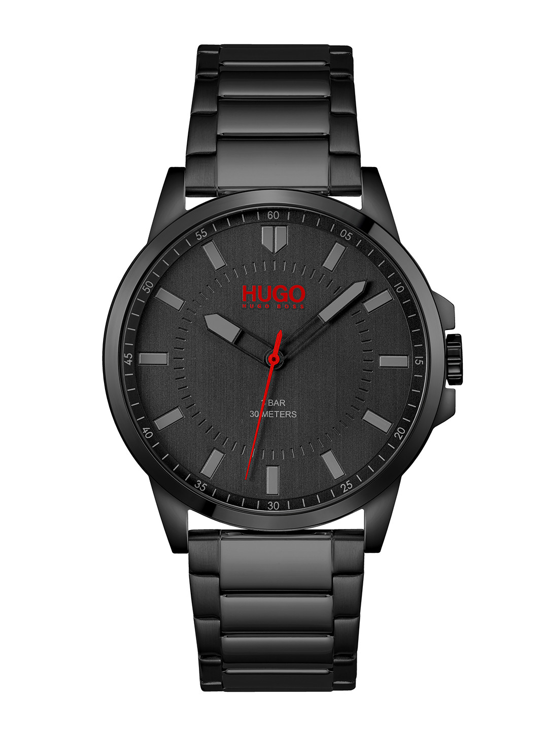 

HUGO Men Black Solid First Bracelet Style Analogue Watch 1530187-Black