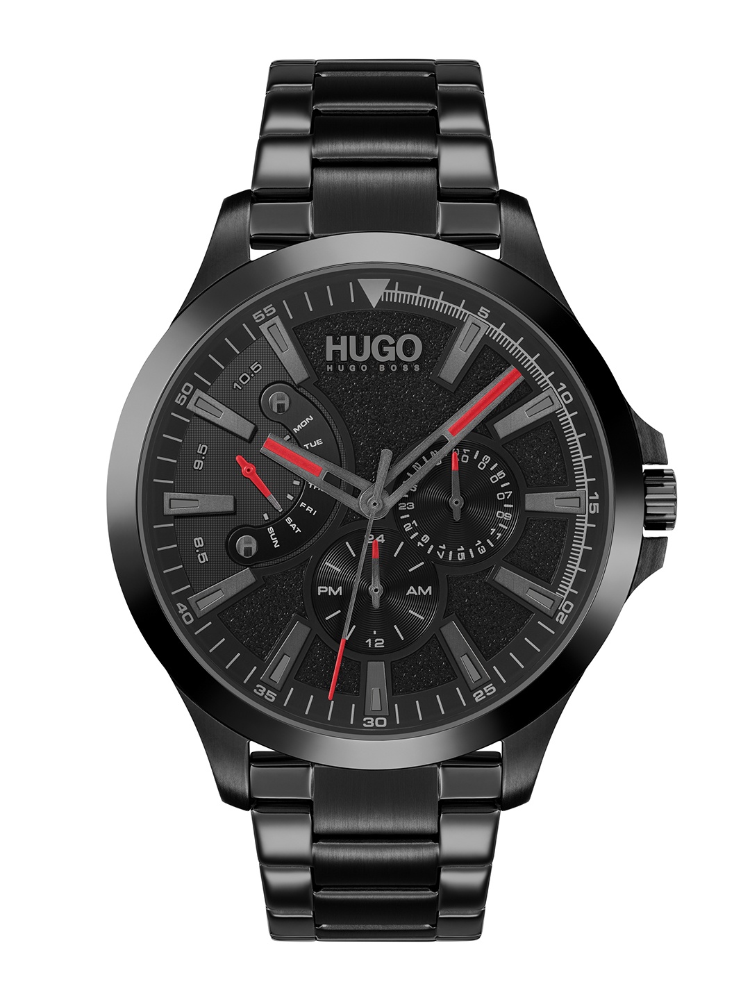 

HUGO Men Black Leap Bracelet Style Analogue Multi Function Watch 1530175