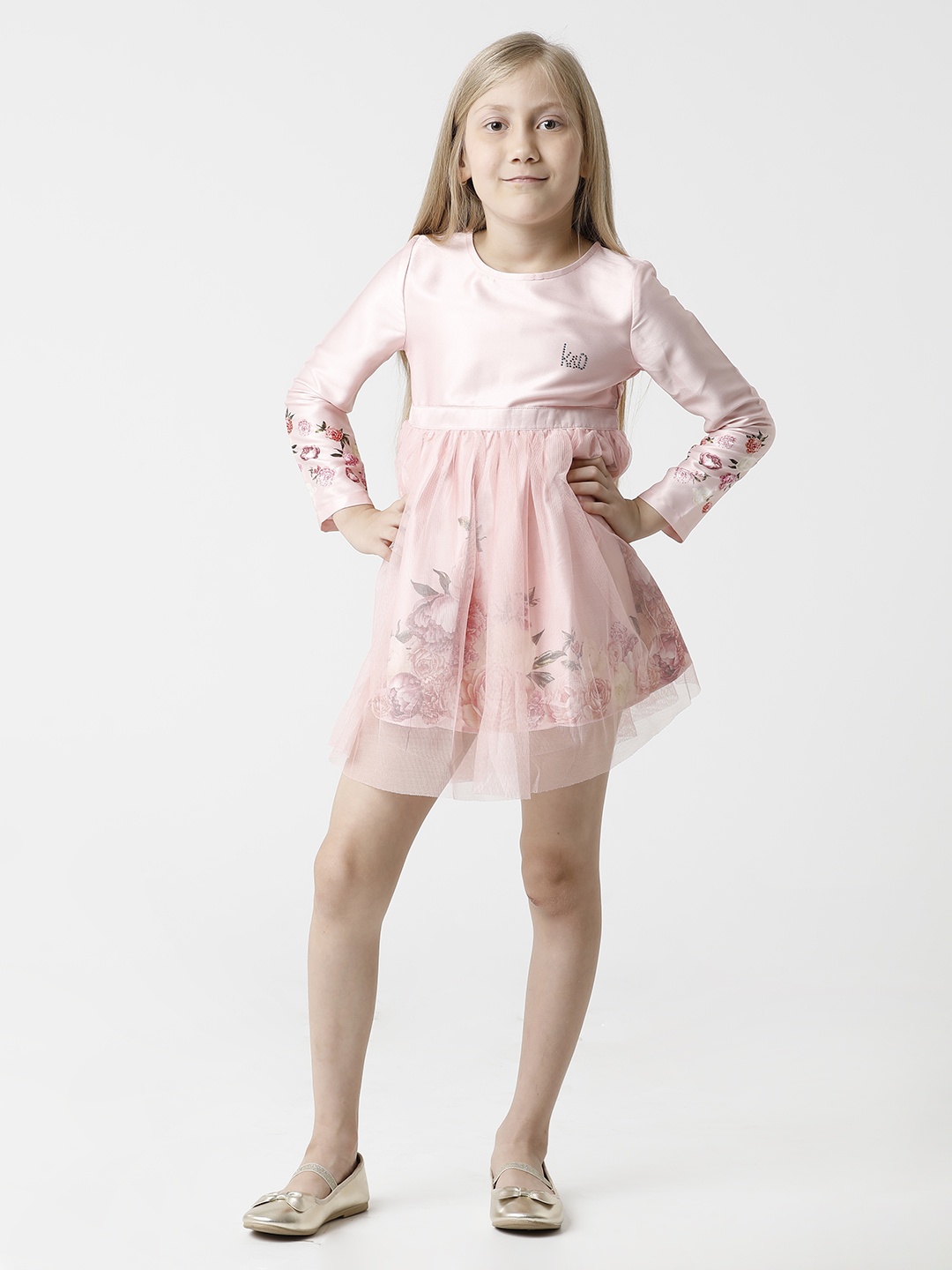 

KATE & OSCAR Pink Floral Georgette Dress