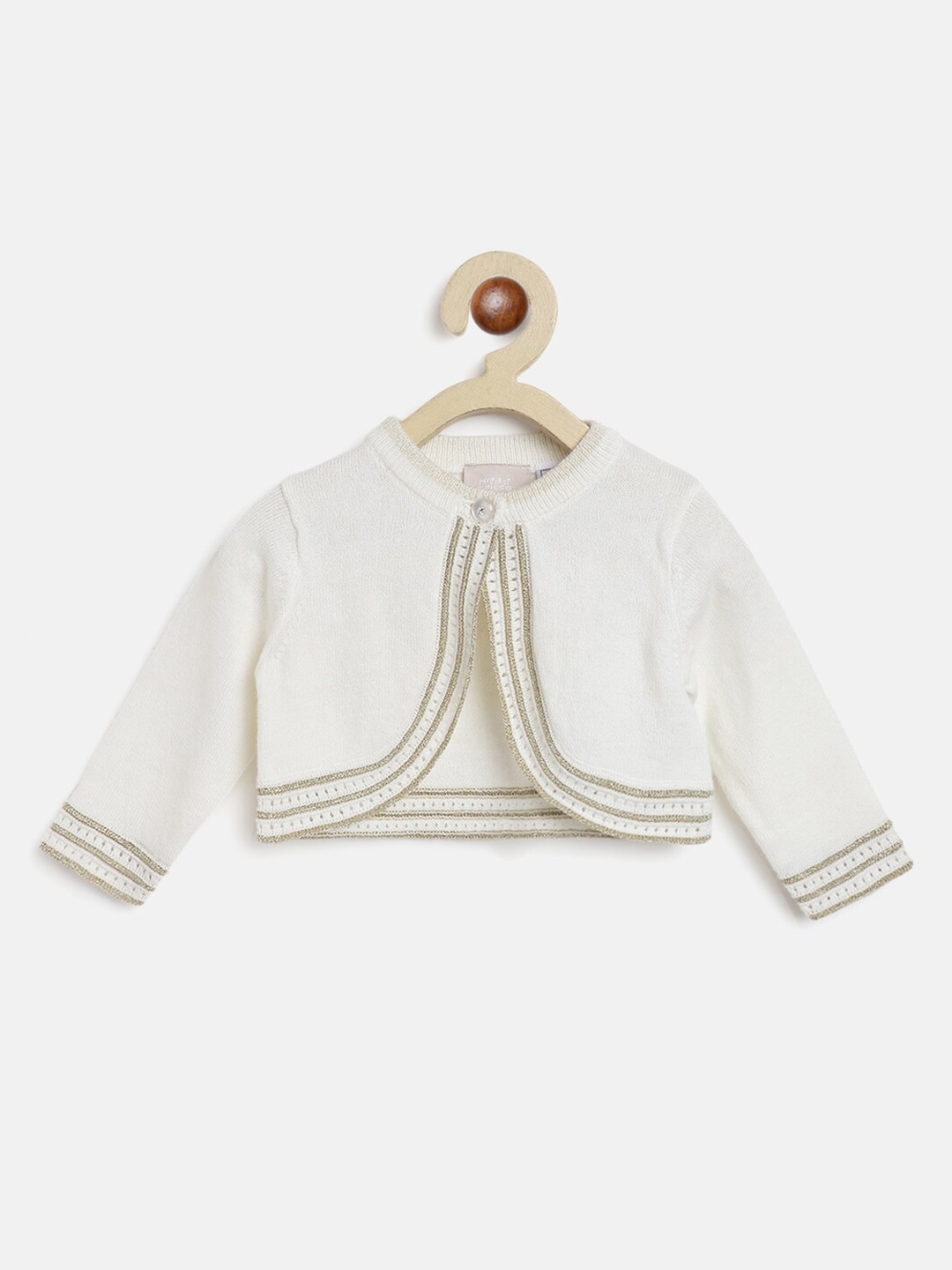 

Chicco Girls White & Silver-Toned Crop with Embellished Detail