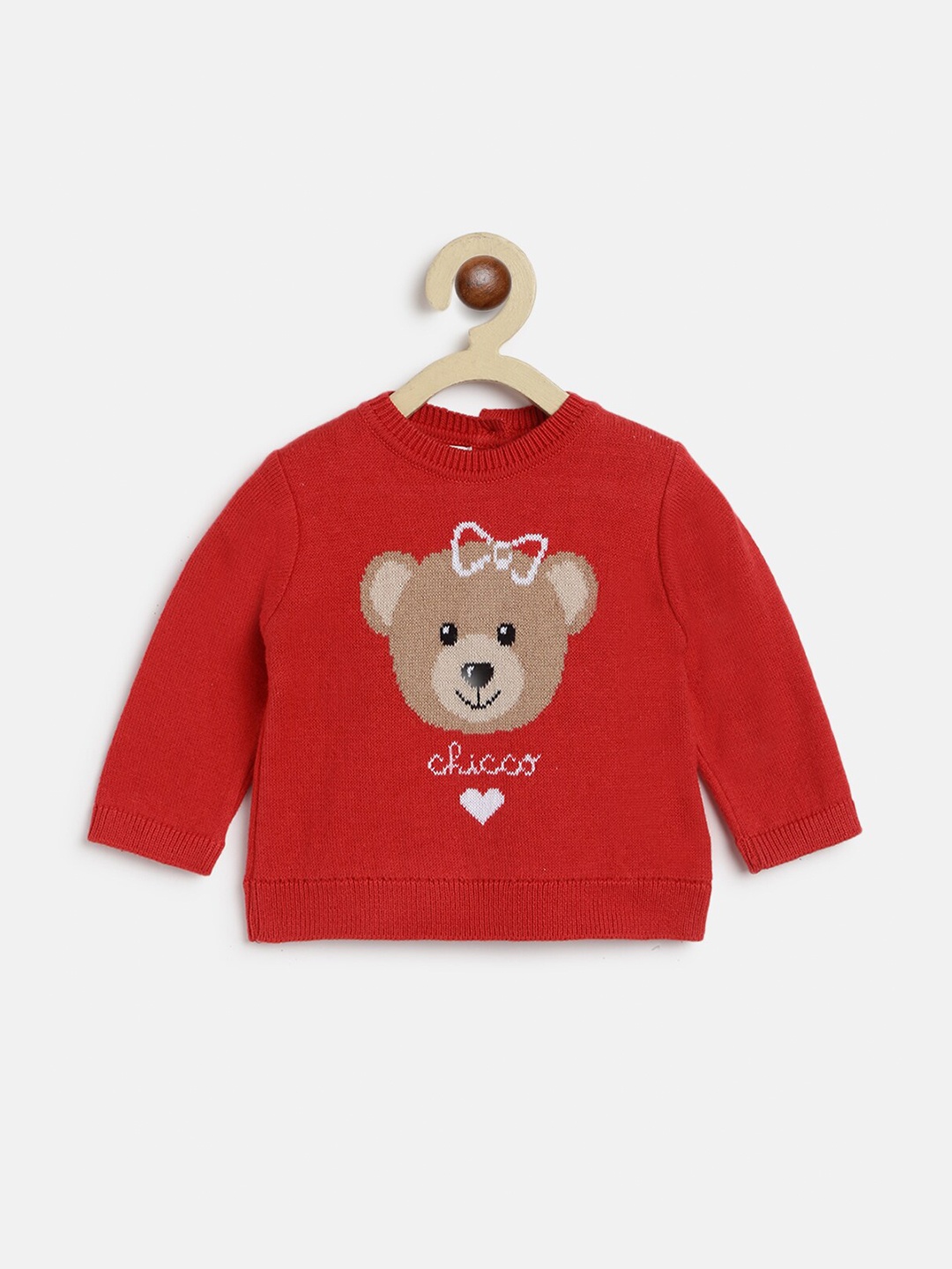 

Chicco Girls Red & White Printed Pullover