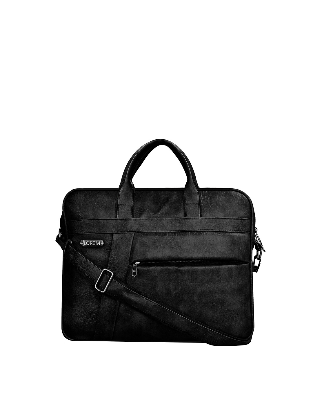 

LOREM Unisex Black Textured Laptop Bag