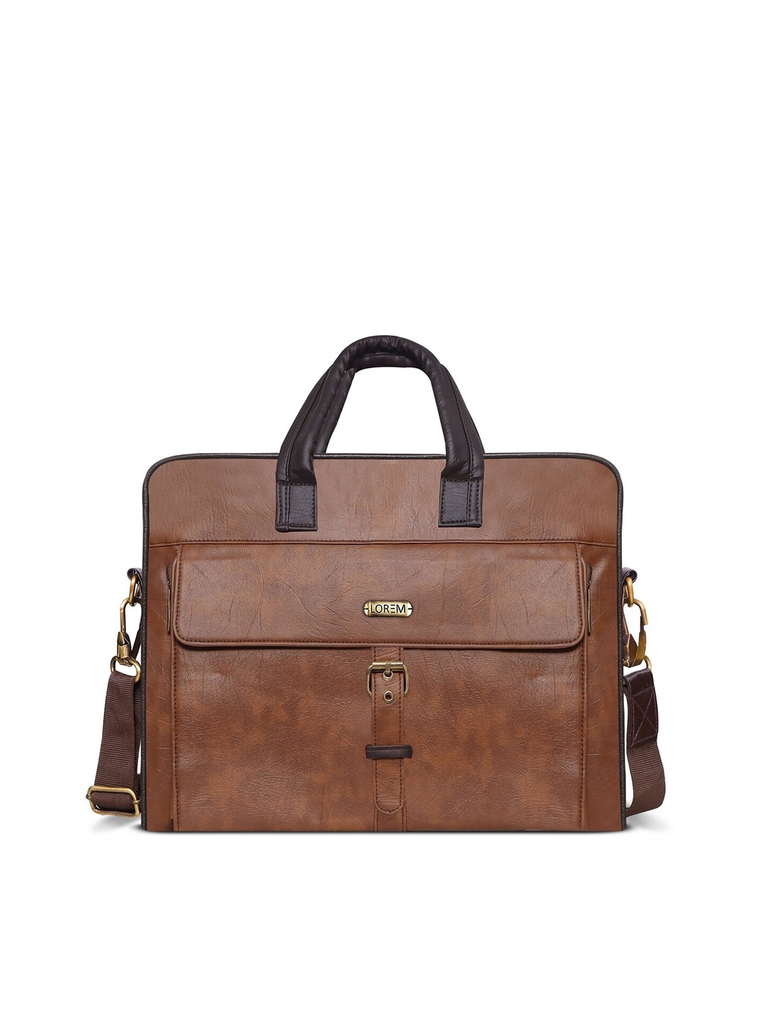 

LOREM Unisex Tan Textured Laptop Bag