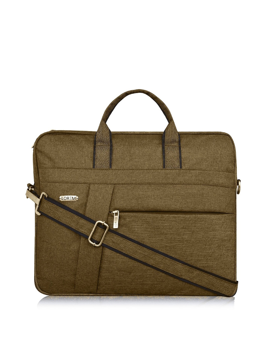 

LOREM Unisex Khaki Textured Laptop Bag