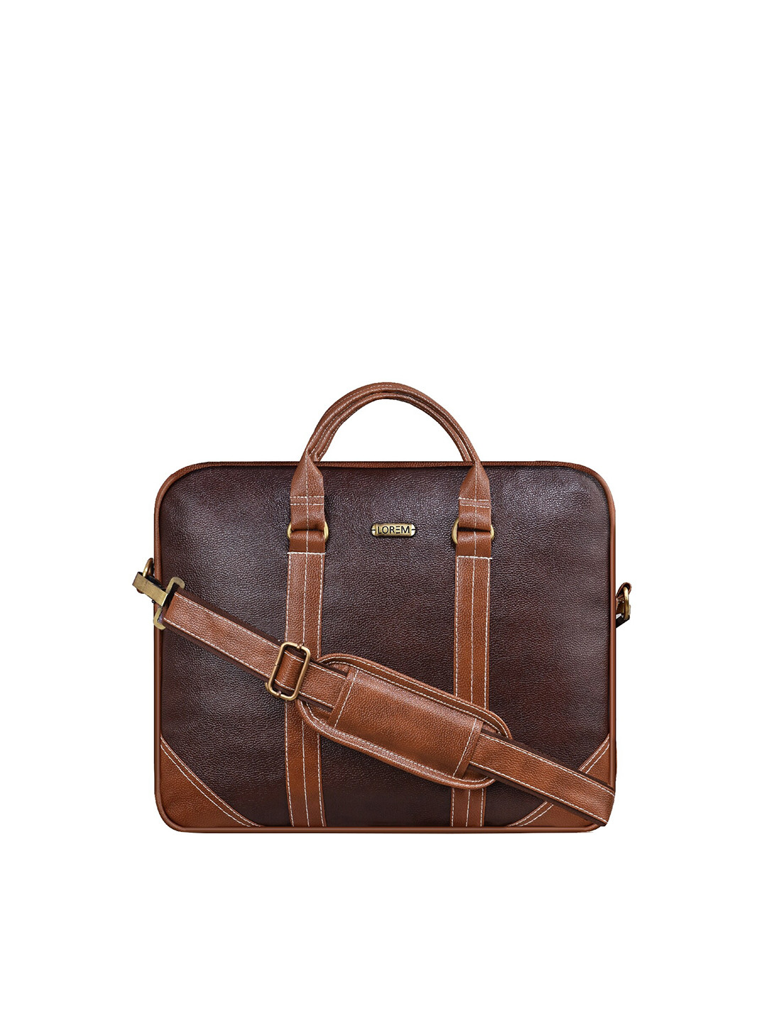 

LOREM Unisex Brown Textured Laptop Bag
