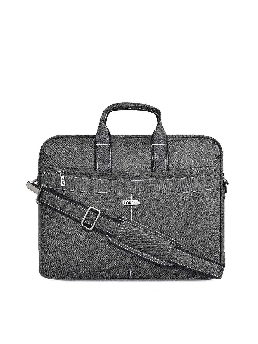 

LOREM Unisex Grey & Black Textured Water Resistant Laptop Bag