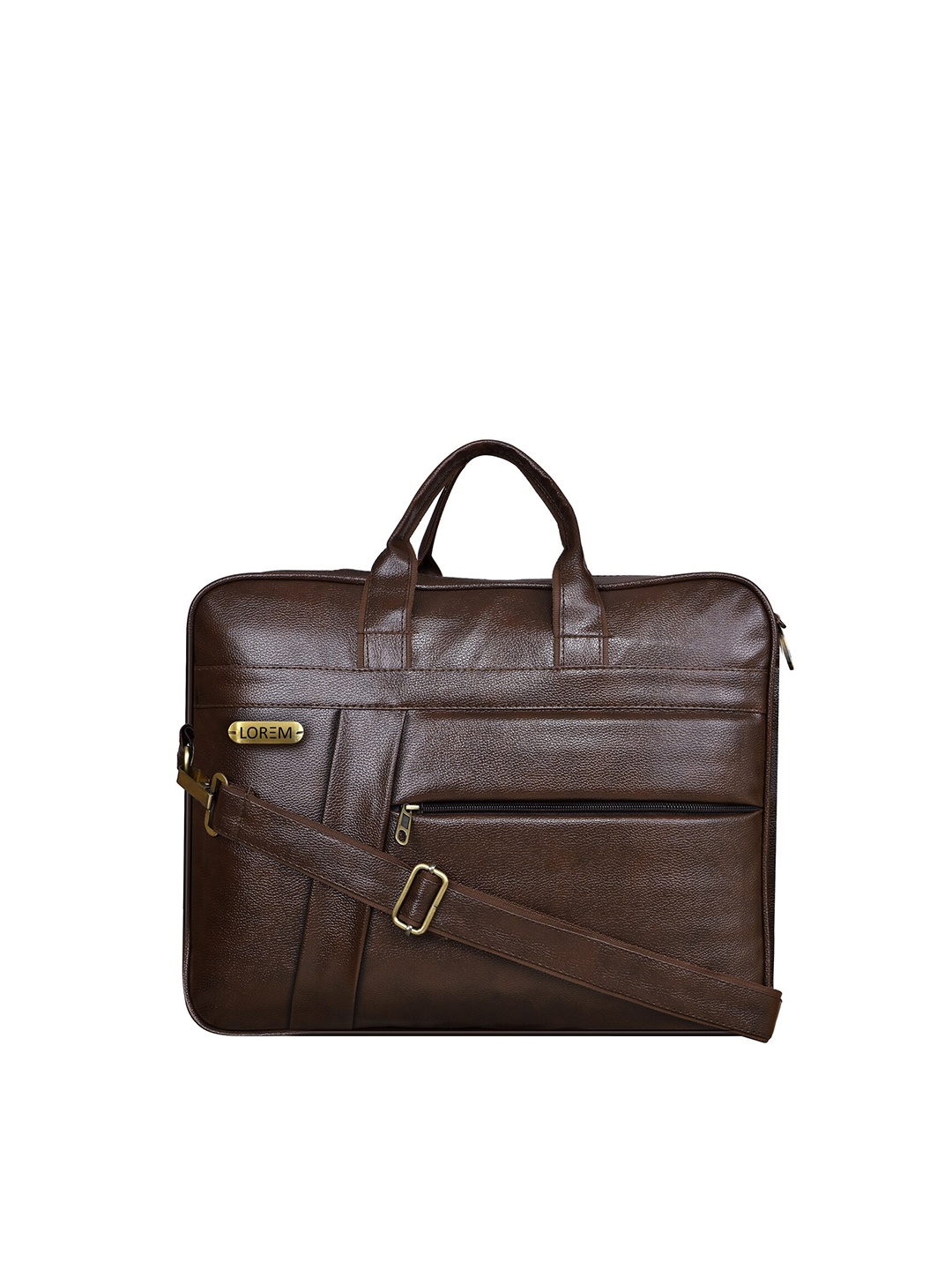 

LOREM Unisex Coffee Brown Textured Faux Leather 10L Laptop Bag