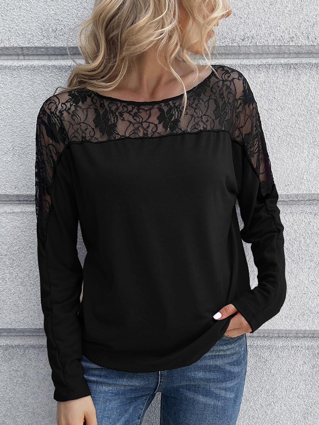 

StyleCast Black Solid Regular Top