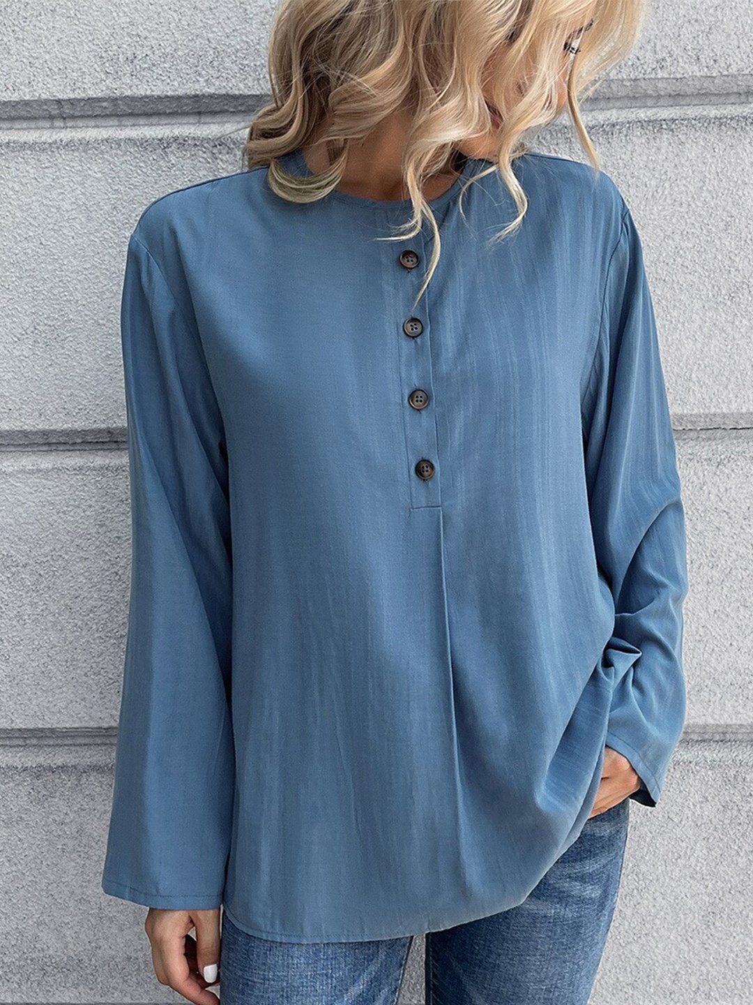 

StyleCast Blue Shirt Style Top