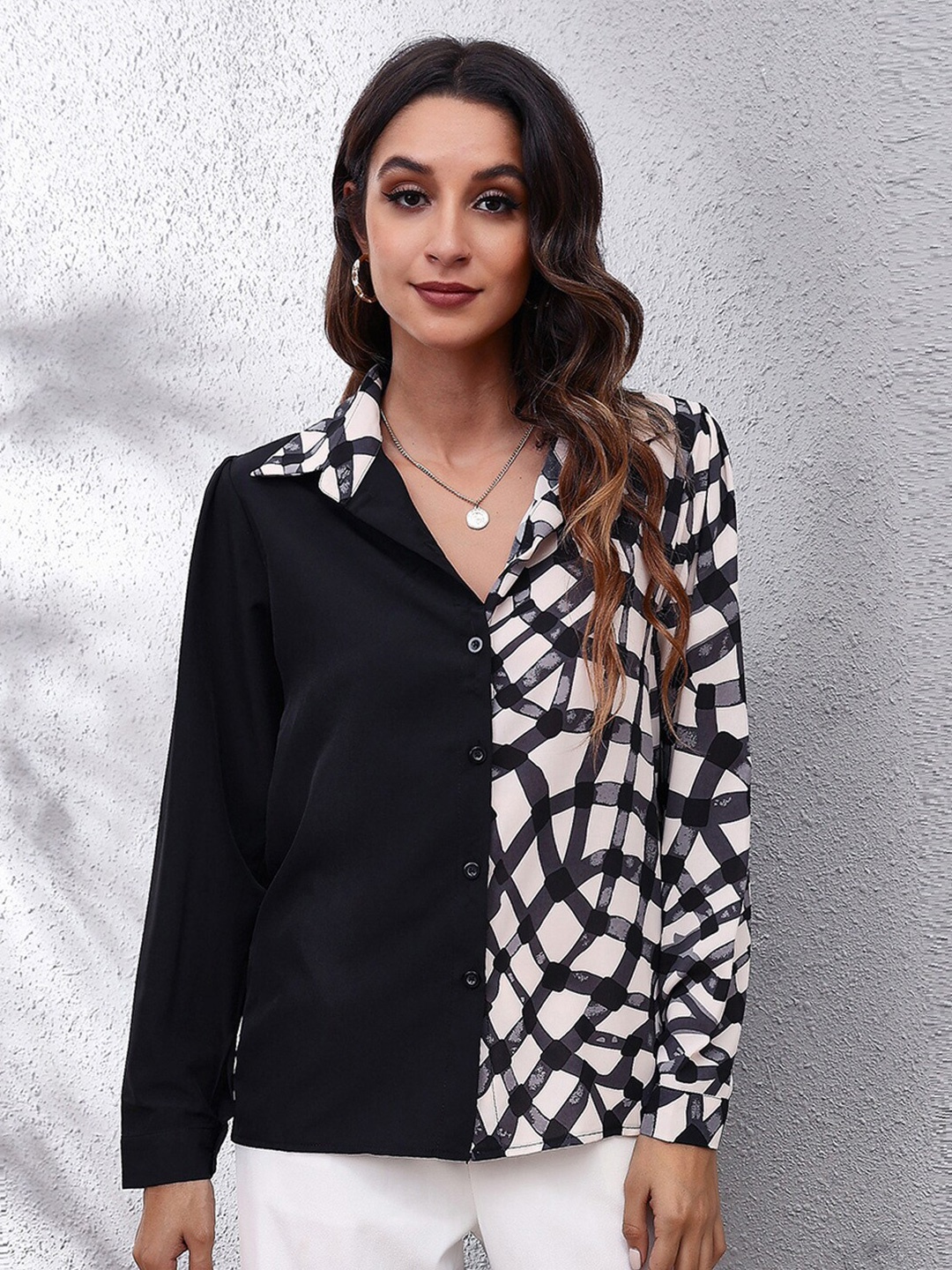 

StyleCast Women Black Colourblocked Casual Shirt