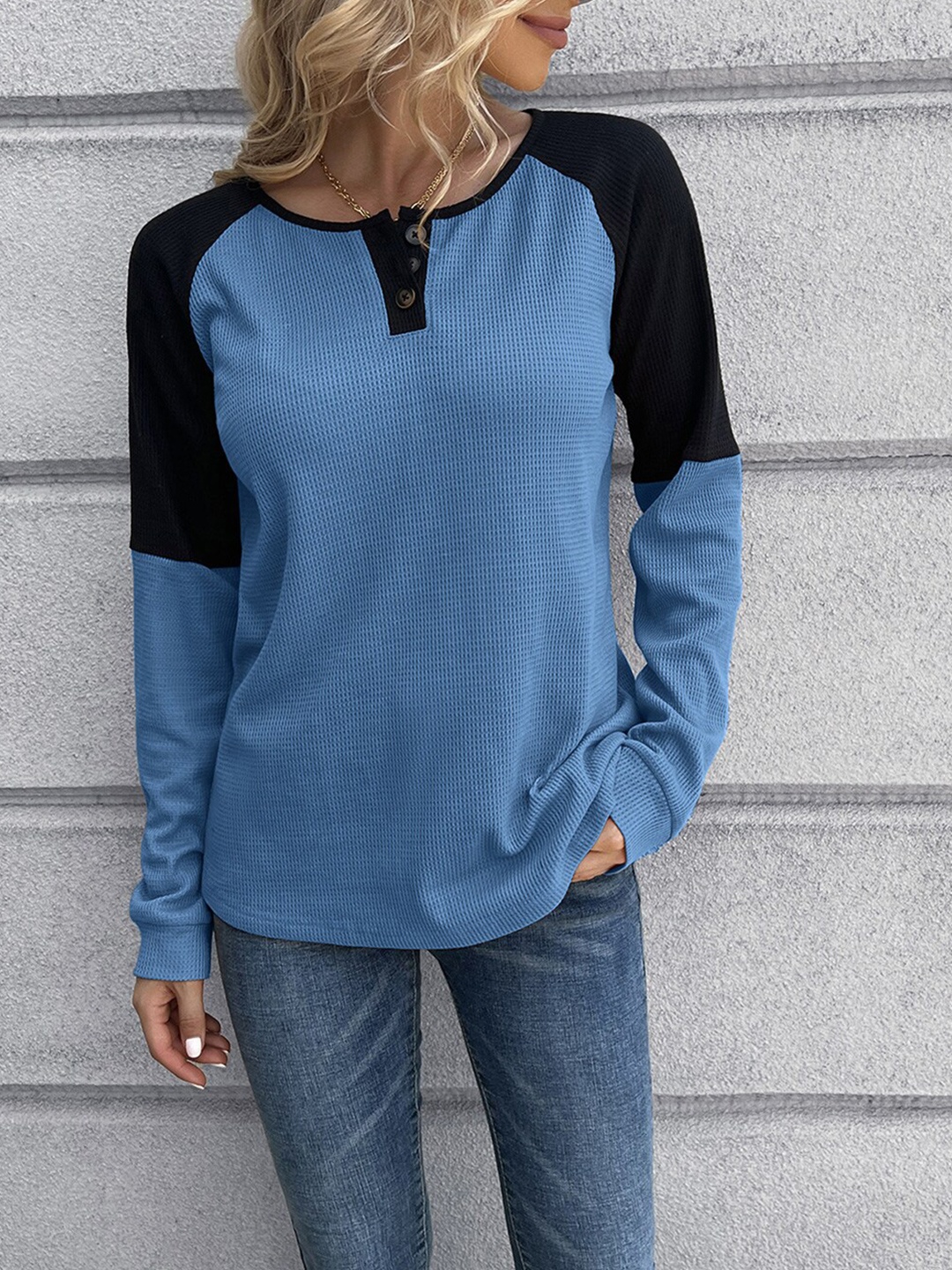 

StyleCast Women Blue & Black Top