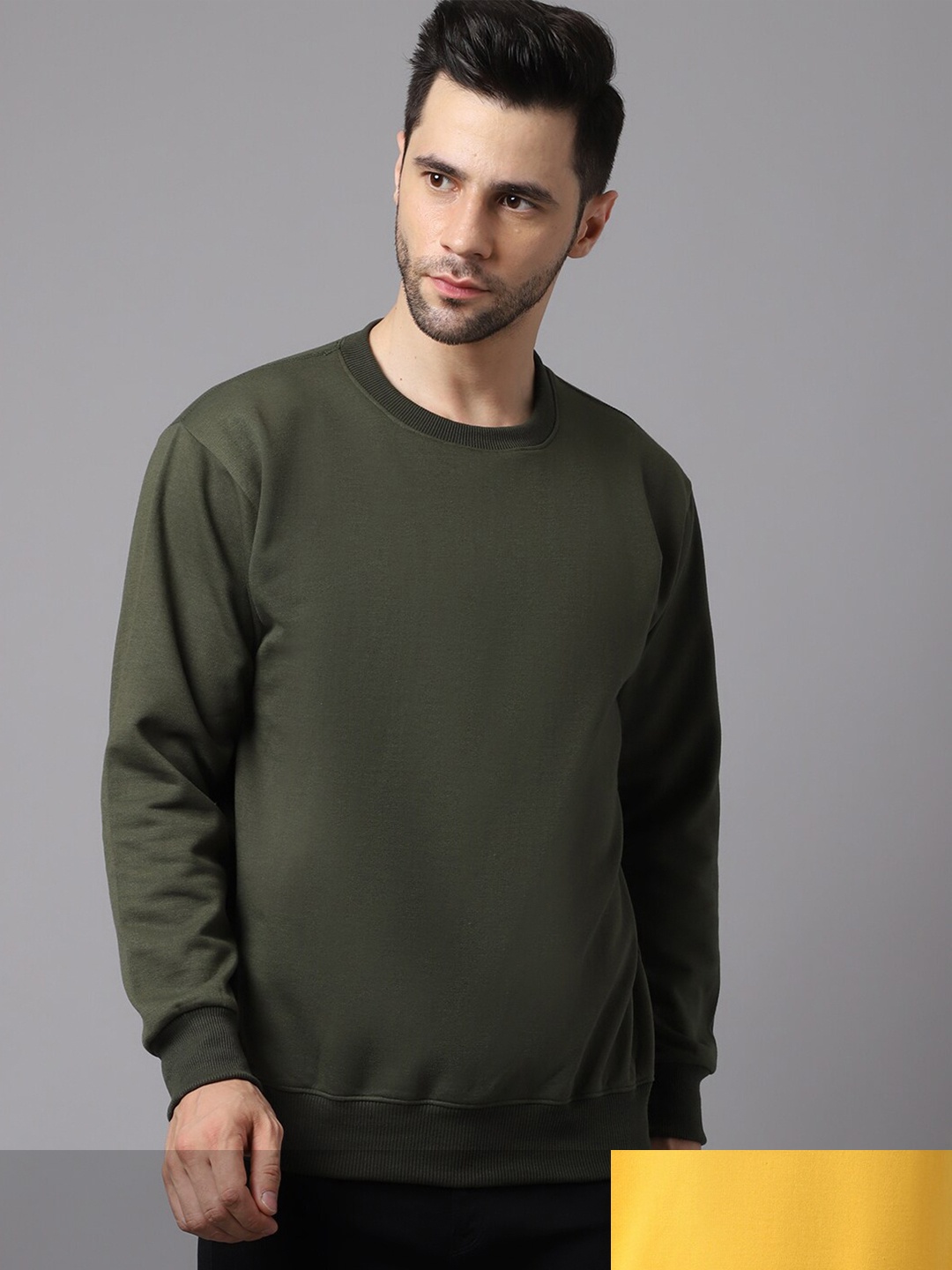 

VIMAL JONNEY Men Pack Of 2 Green Sweatshirt, Olive