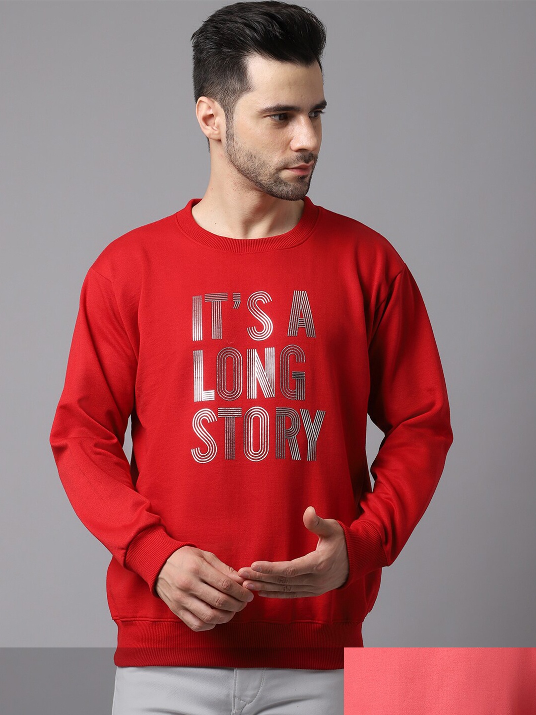 

MACK JONNEY Men Red Printed Sweatshirt