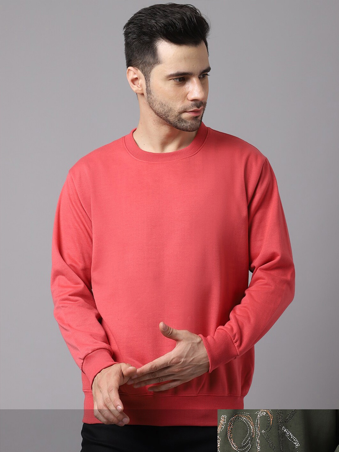 

MACK JONNEY Men Pack Of 2 Red & Grey Sweatshirt