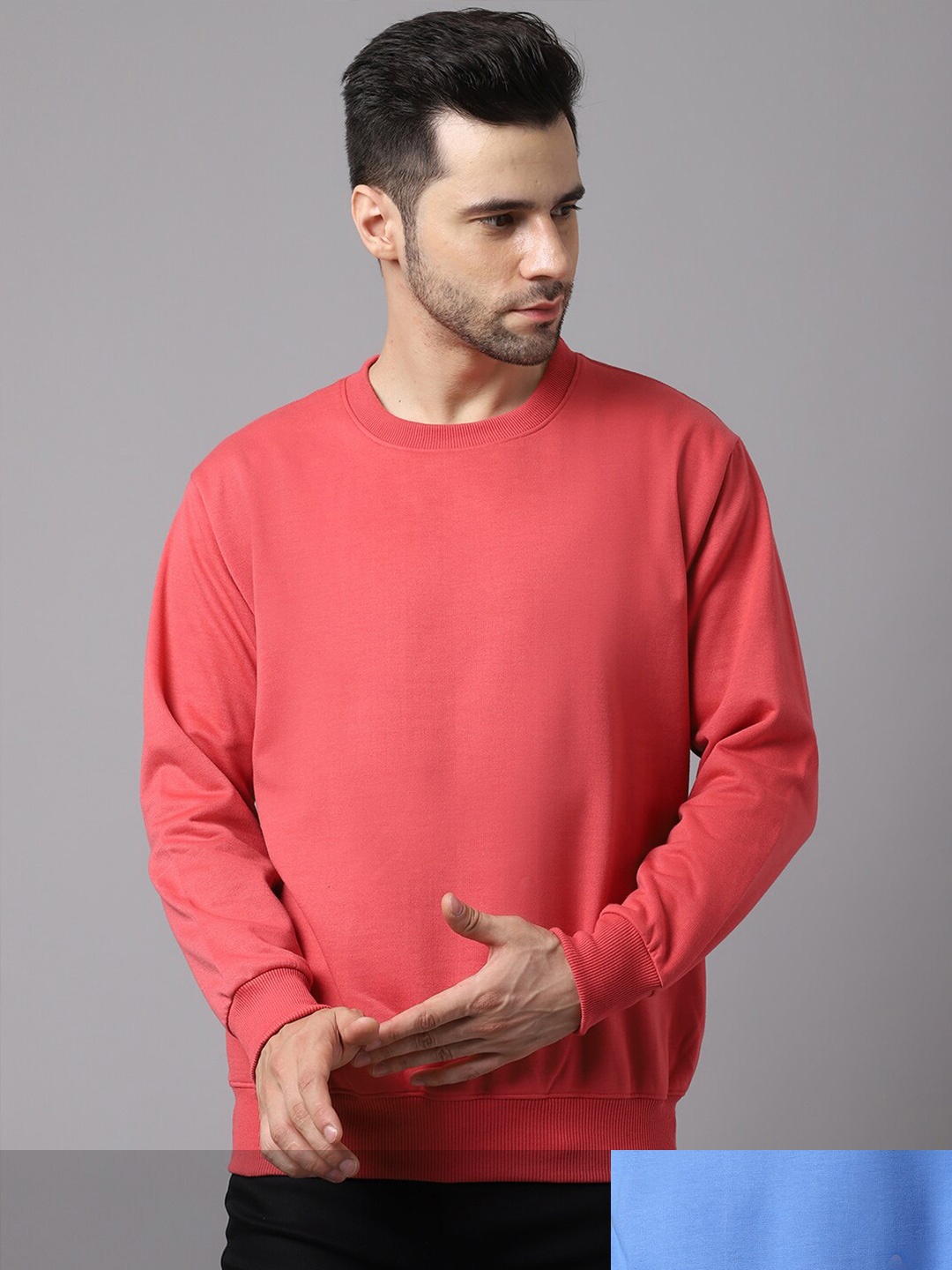 

VIMAL JONNEY Men Pack of 2 Pink & Blue Sweatshirt