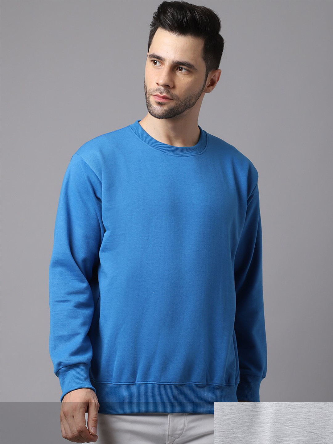 

VIMAL JONNEY Pack of 2 Men Blue and Grey Sweatshirt