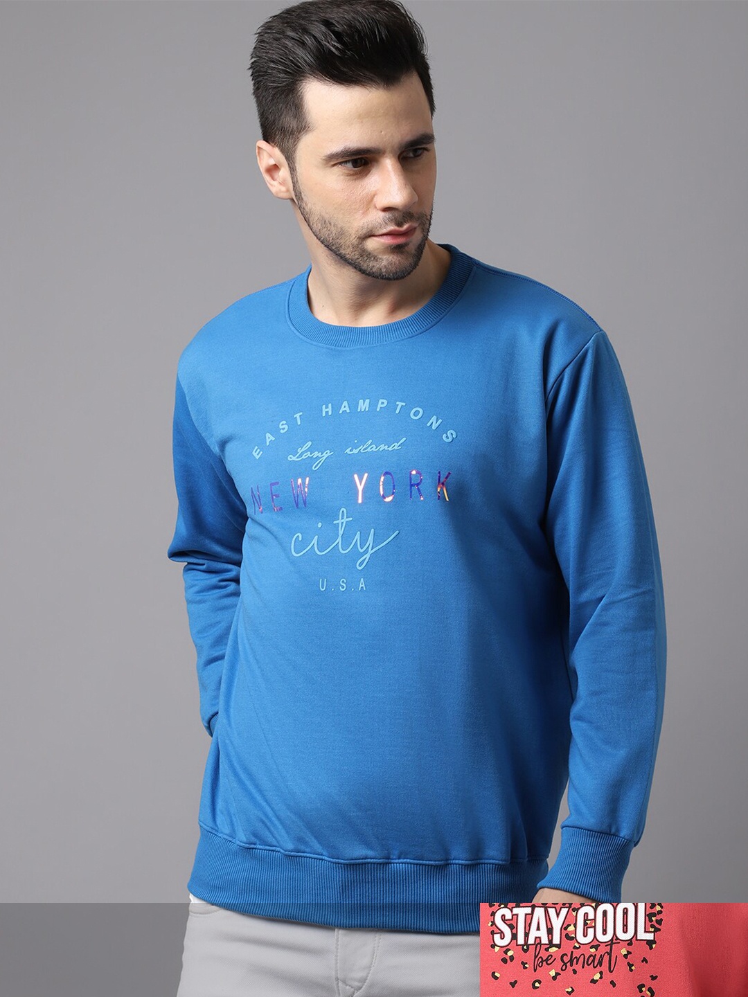 

MACK JONNEY Men Pack of 2 Blue Nand Pink Printed Sweatshirt
