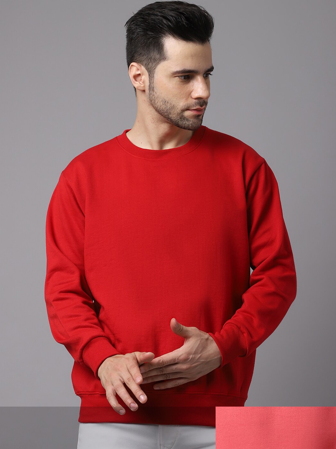 

VIMAL JONNEY Men Pack Of 2 Round Neck Sweatshirt, Red