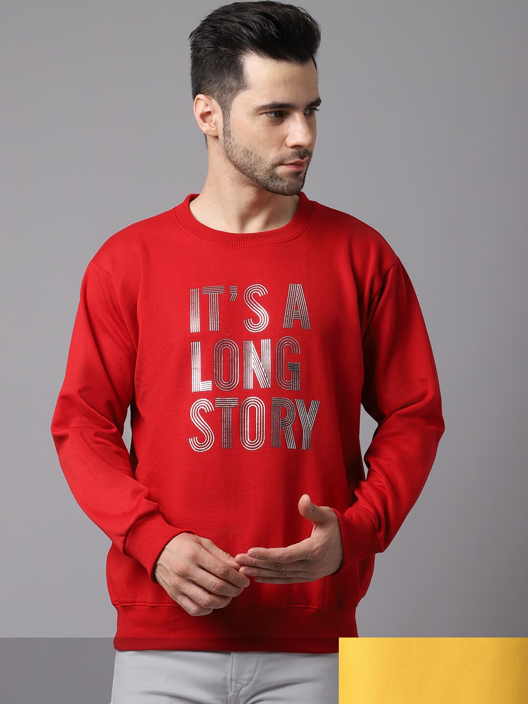 

VIMAL JONNEY Pack of 2 Men Red Printed Sweatshirt