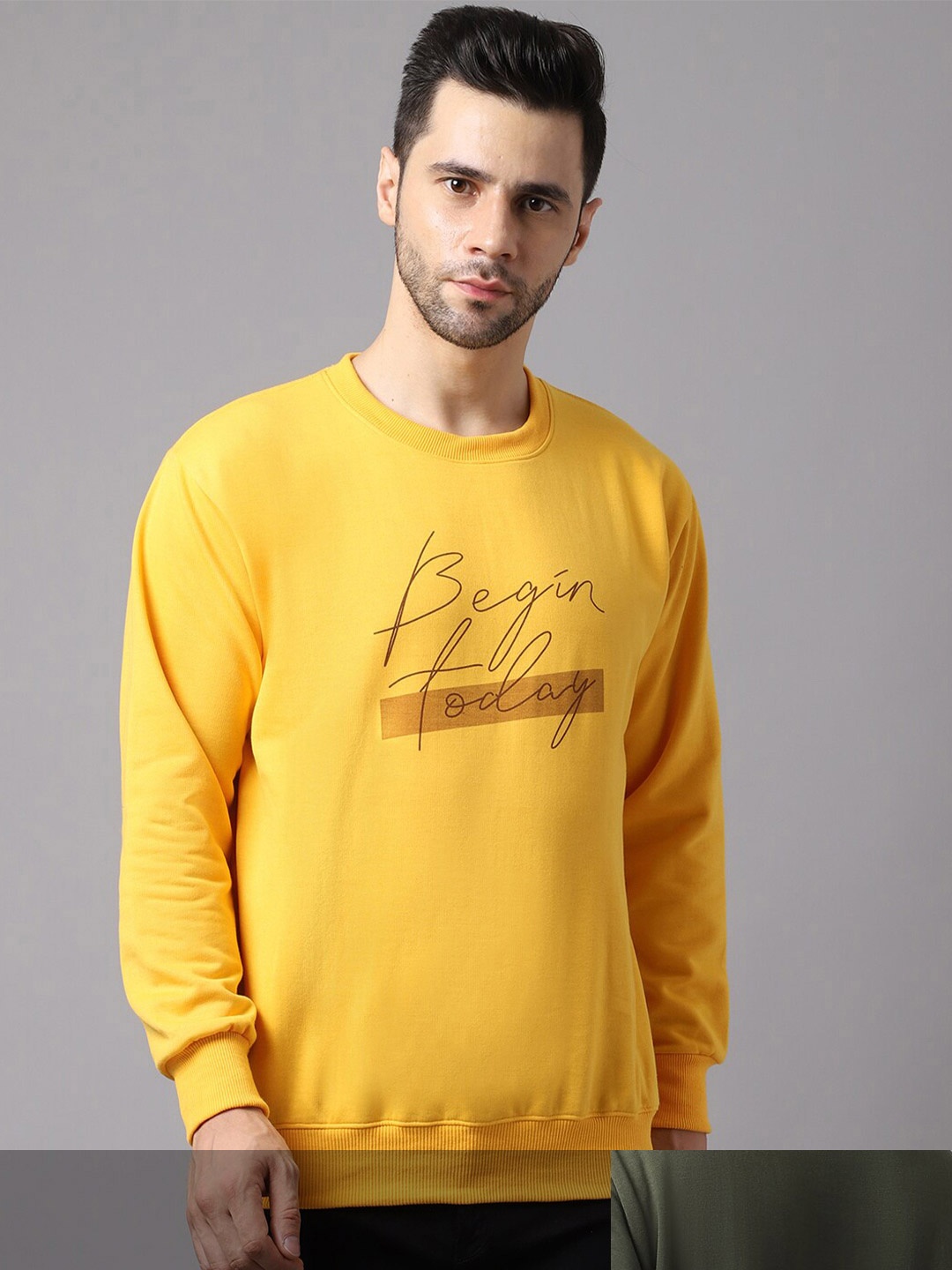 

VIMAL JONNEY Men Pack of 2 Printed Sweatshirt, Yellow