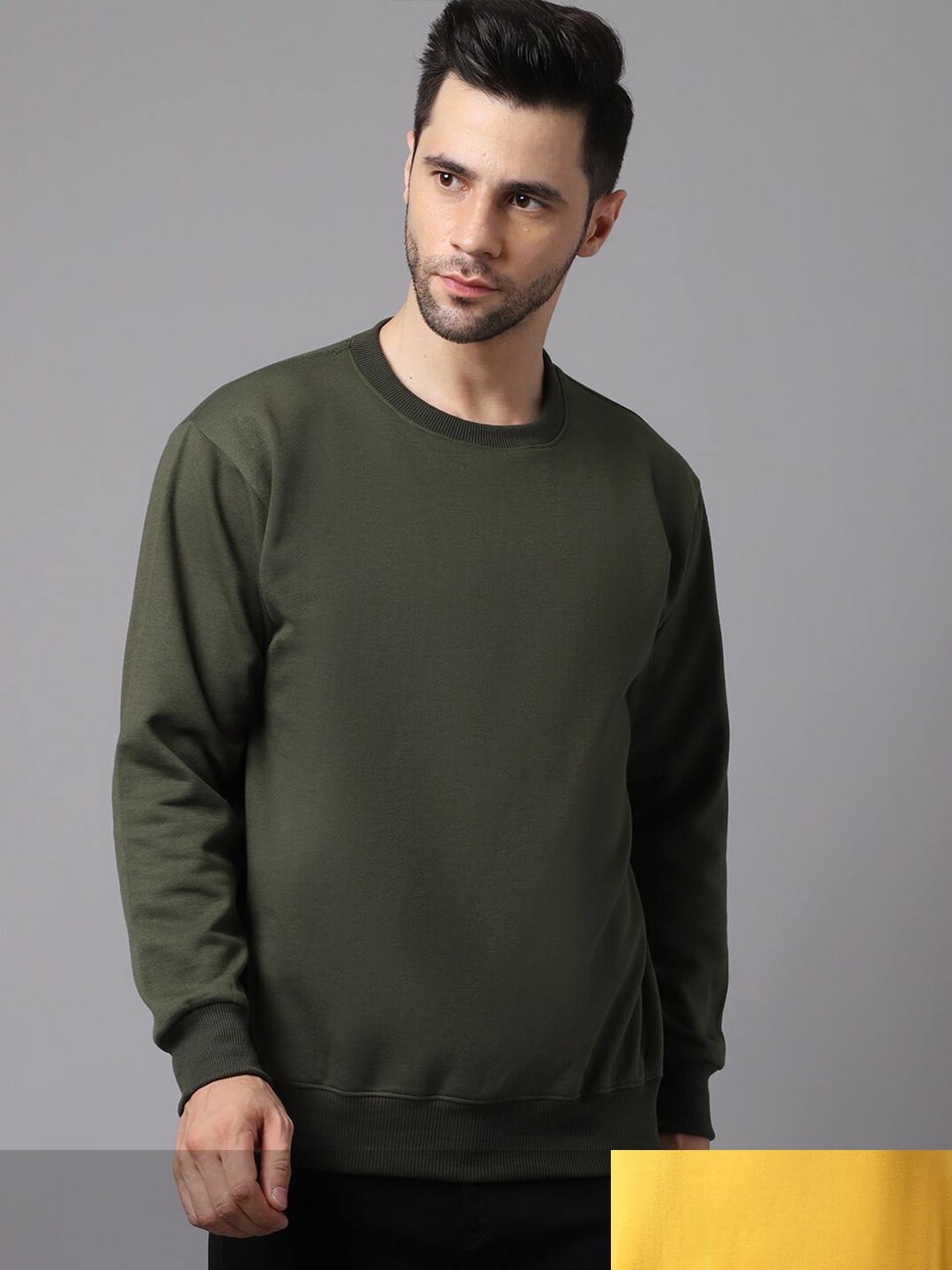 

MACK JONNEY Men Pack Of 2 Green & Yellow Sweatshirt