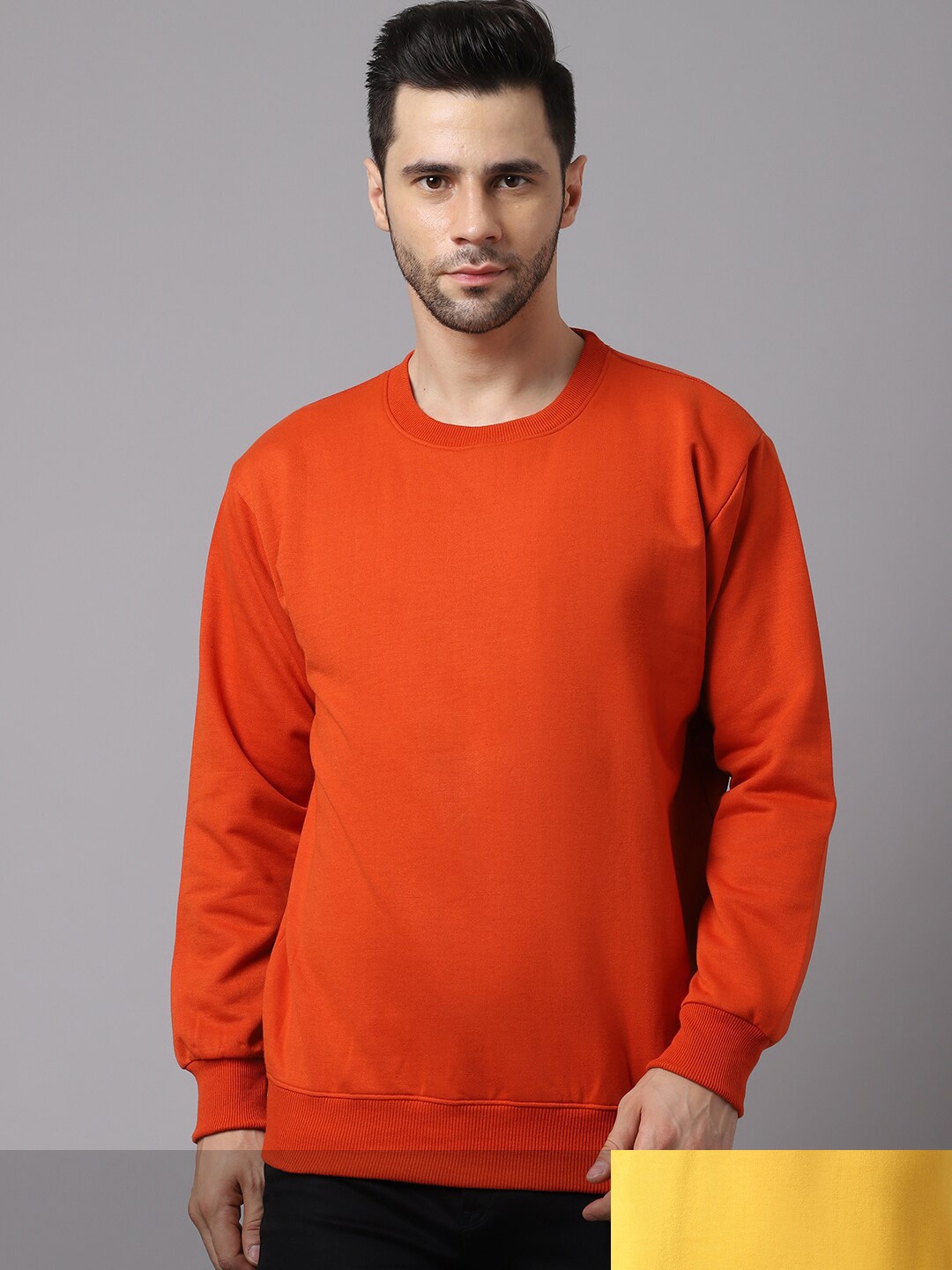 

VIMAL JONNEY Men Pack of 2 Orange and Yellow Sweatshirt